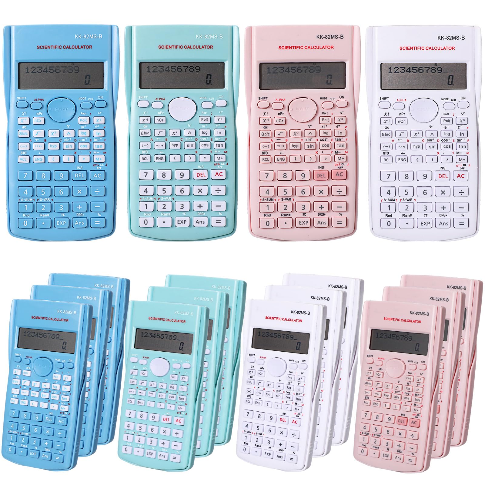 Wovnet 2 Line Engineering Scientific Calculator Display Function LCD Math Calculator Ideal Non Graphing Scientific with Cover for School Classroom Office Business(Batteries not Included)