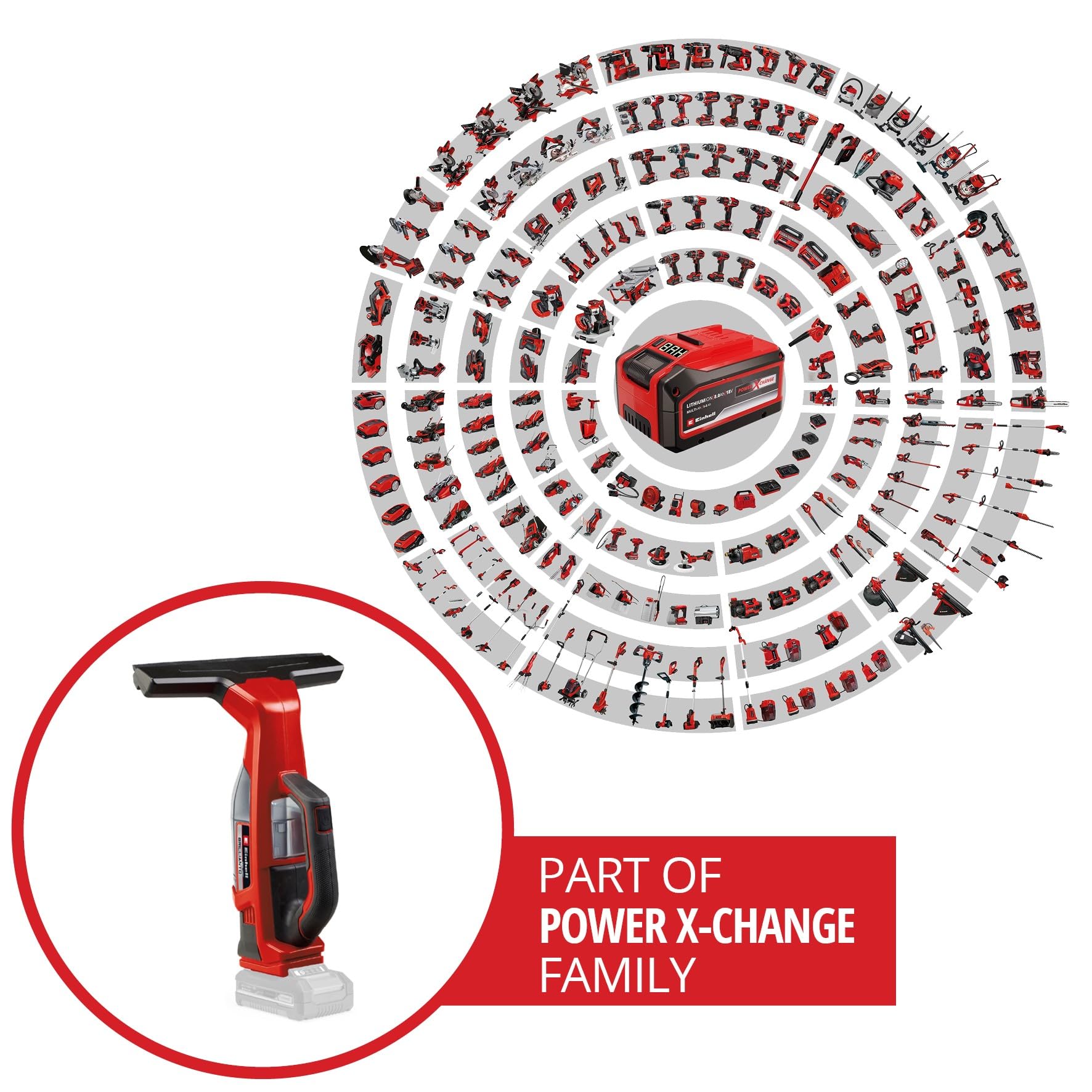Einhell Akku-Fensterreiniger BRILLIANTO Power X-Change (18 V, 28 cm Lange Saugdüse, streifenfreie Reinigung, inkl. Sprühflasche mit Mikrofasertuch, ohne Akku)