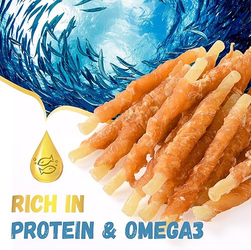 Miniatura 3 de Pawmate Golosinas de bacalao envueltas en pollo, sin cuero crudo, bocadillos masticables saludables naturales para perros pequeños, medianos y