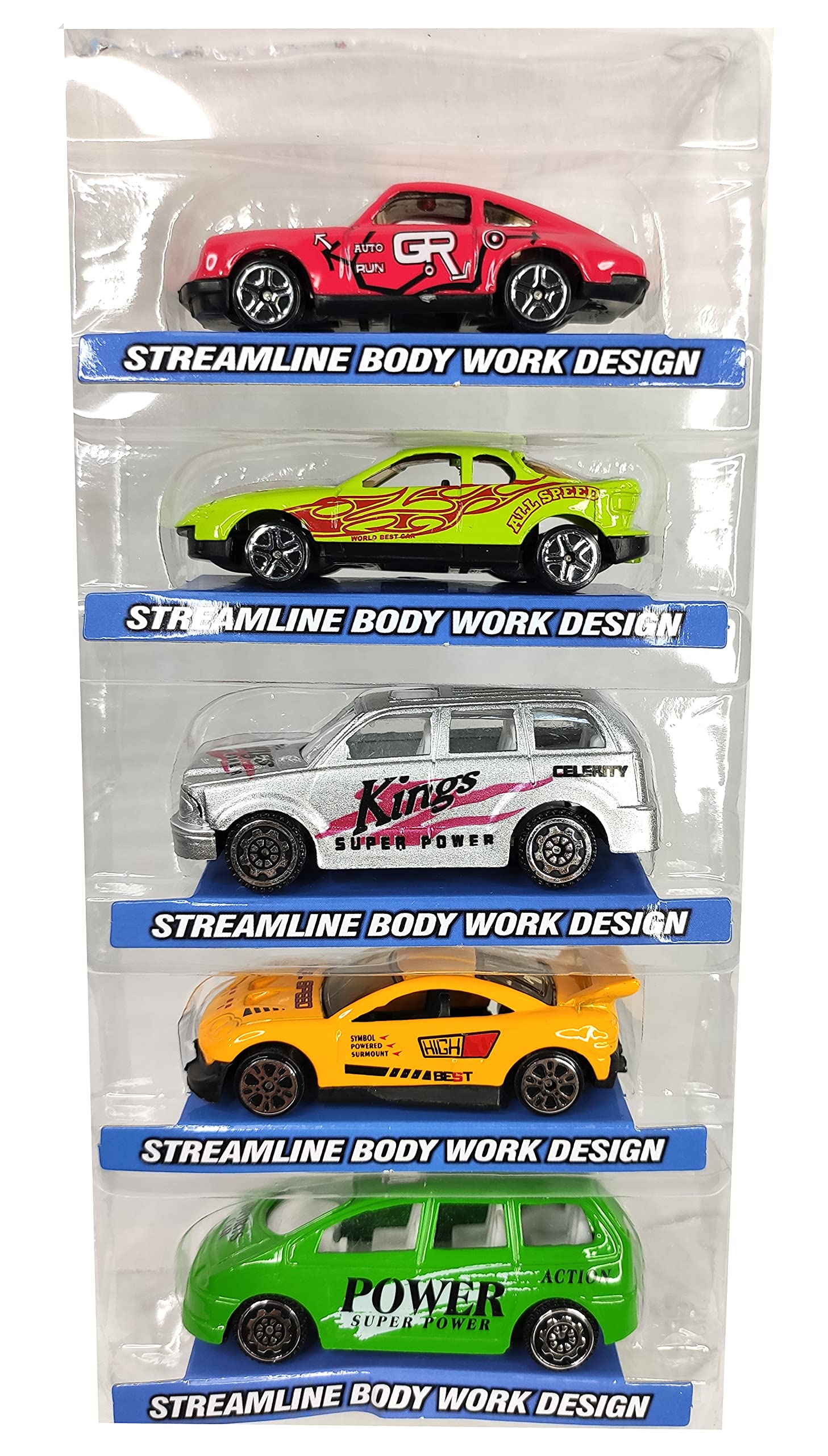 SharvilSons Model Die Cast car Set (Metal) with Free Wheels | Driving Model di-cast Toy Vehicle|High Speed Racing Car Lightning McQueen car Set for Kids (5 in 1, Metal Cars), Multicolor