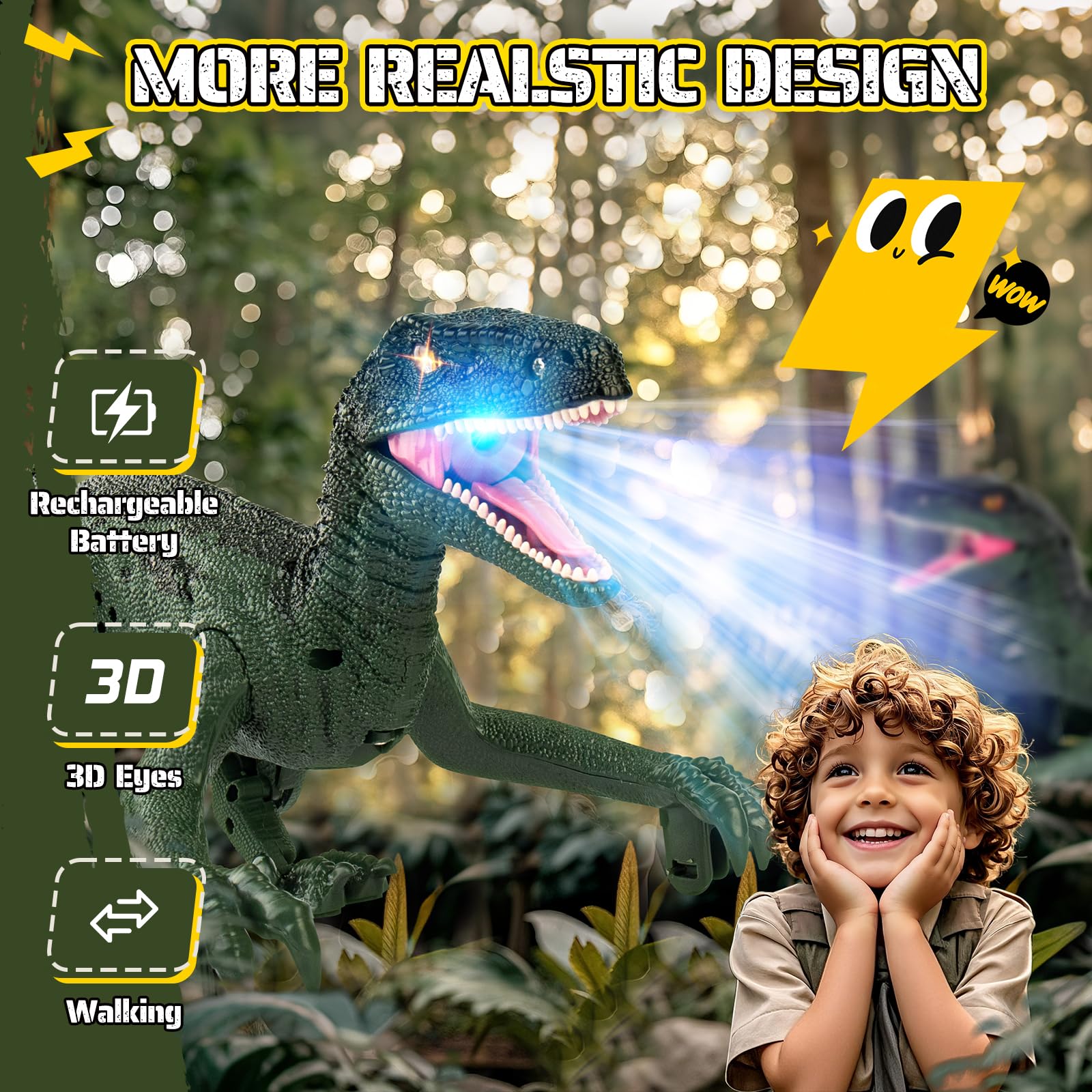 Remote Control Dinosaur Toys - Walking & Roaring -8 Remote Control Dinosaur Toys - Walking & Roaring -8