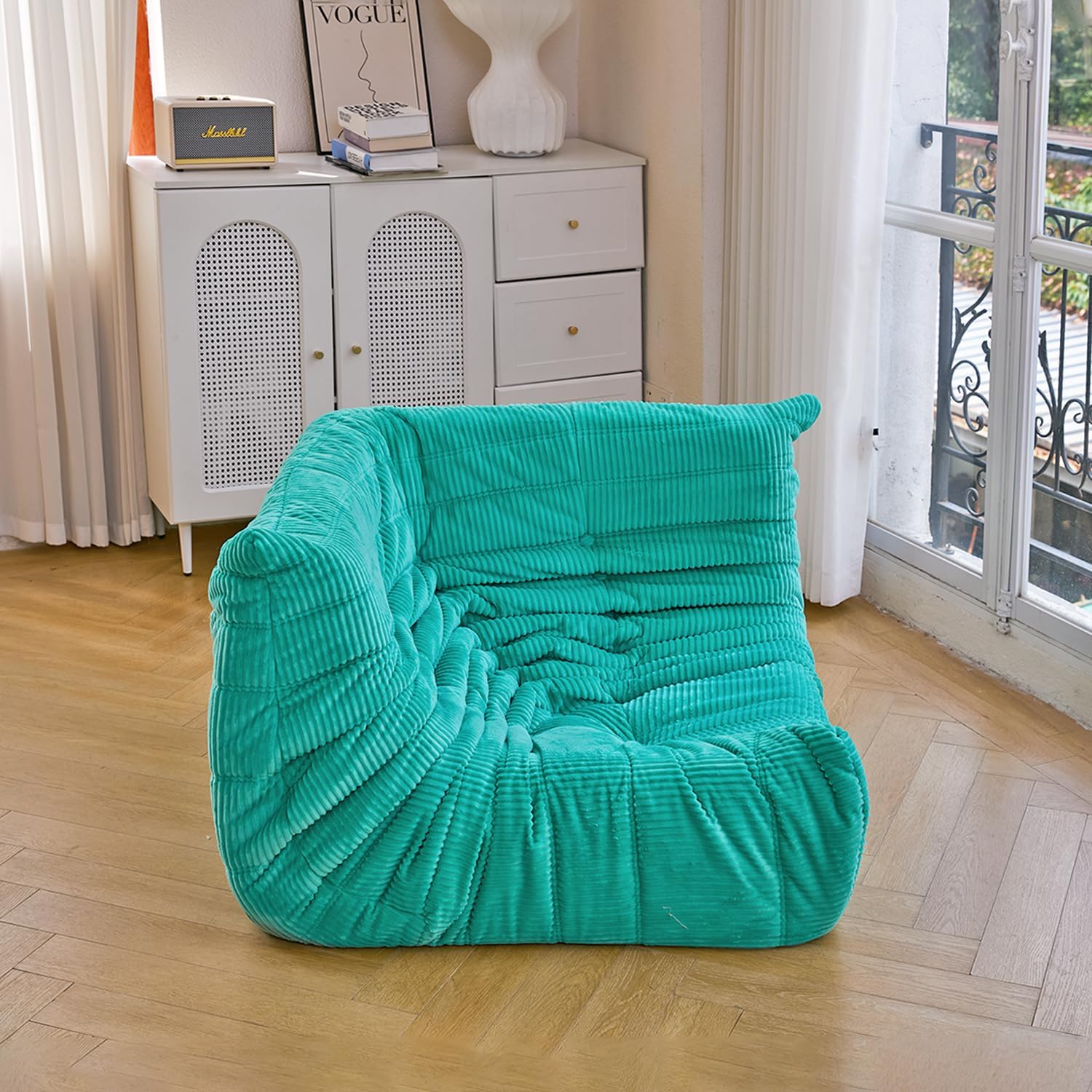 N&V Fireside Corner Chair, Mid Century Armless Floor Sofa