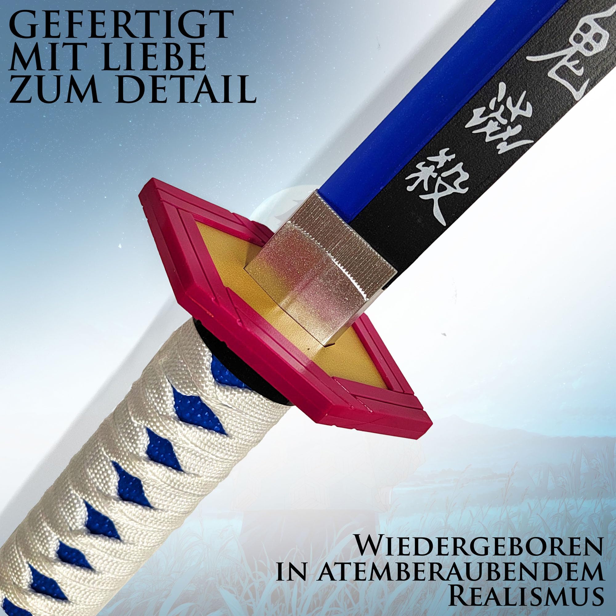Demon Slayer - Schwert, Lichtschwert, Laserschwert, Lightsaber, Katana LED, Samurai Sword mit LED Klinge mit Scheide, Animefans, Anime Cosplays, für Erwachsene und Kinder (Giyuu Tomioka)