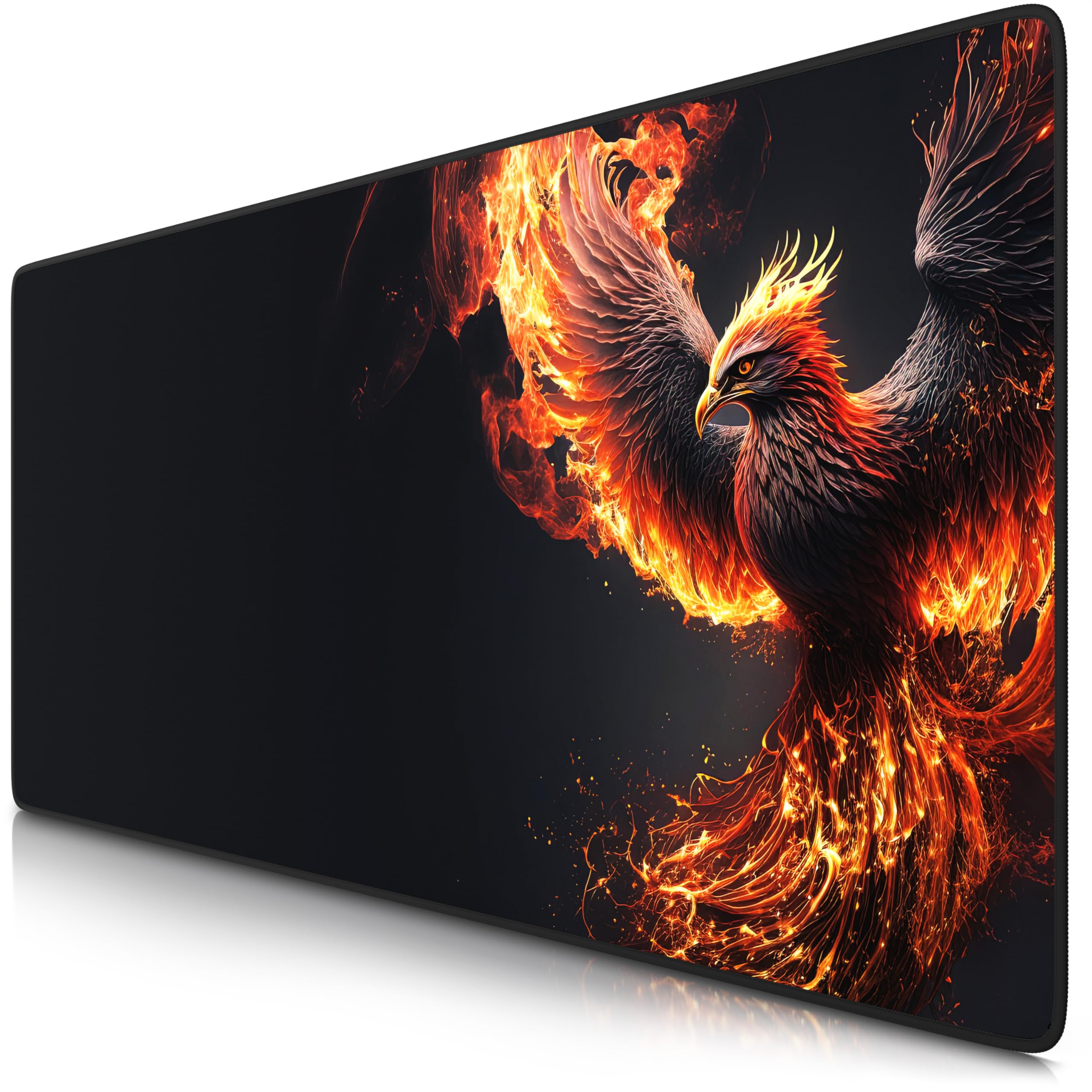 TITANWOLF - XXL Speed Gaming Mauspad 900 x 400mm - XXL Mousepad - Tischunterlage Large Size - verbessert Präzision und Geschwindigkeit - Phoenix