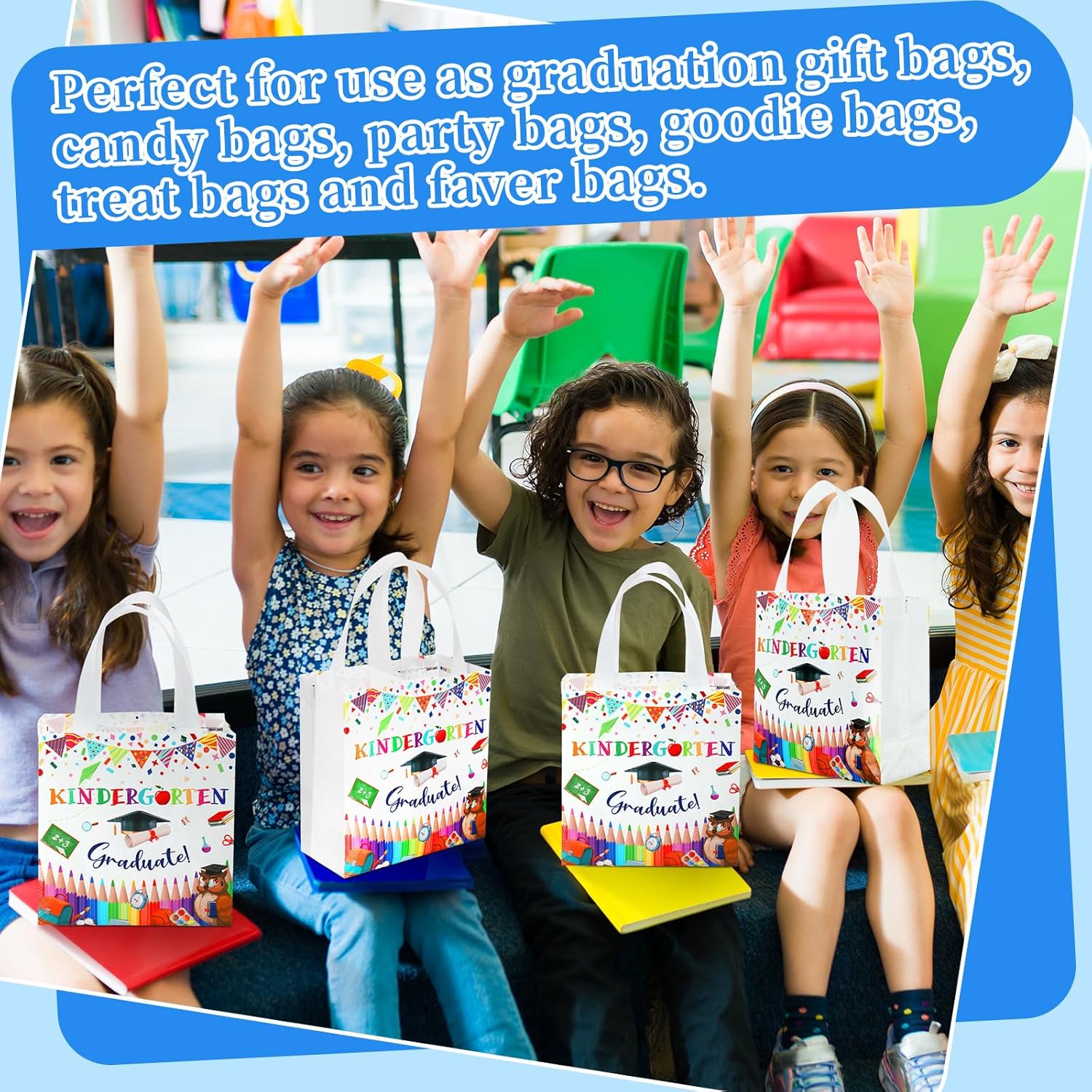 Sweetude 40 Pcs Kindergarten Graduation Gift Bags End of Year Gifts for Students from Teacher Kindergarten Grad Party Favor Goodie Bags Preschool Graduation Party Favors