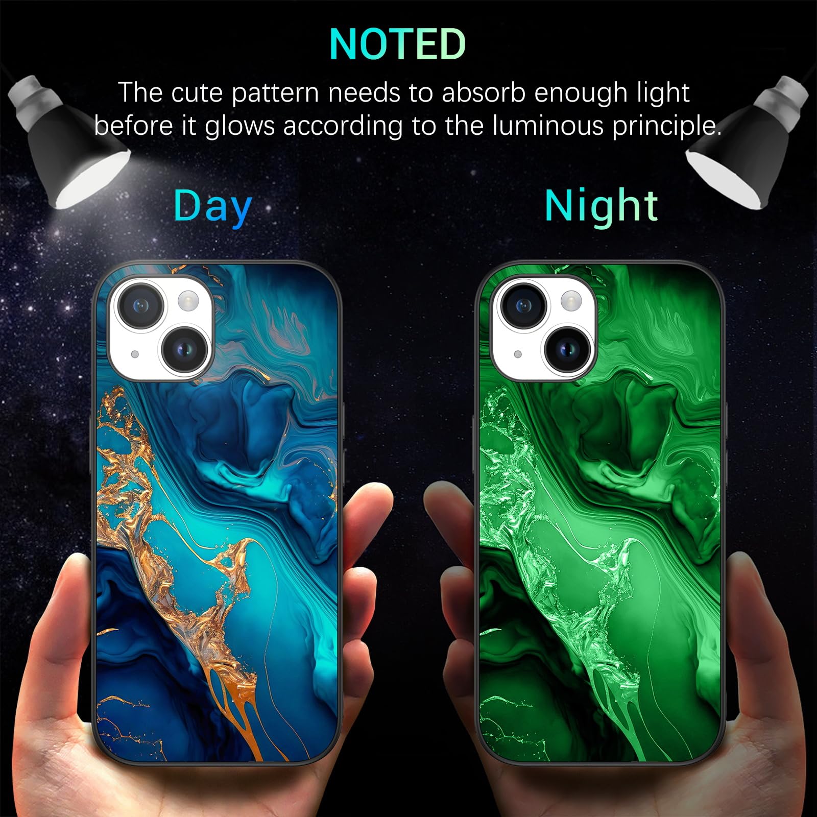 GaoBao for iPhone 13 Case Shockproof, Slim Fit iPhone 13 Phone Case Glow in The Dark - Image 2