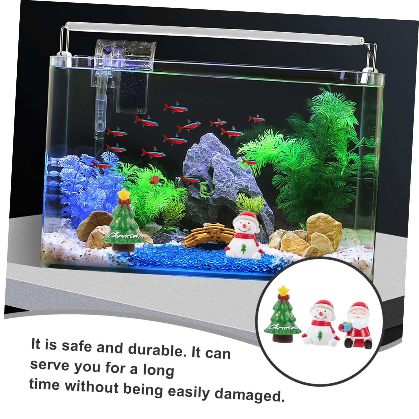 ULTECHNOVO 4 Ensembles Ornements du Père Noël Ornements De Navette Décorations D'aquarium De Noël Décoration D'aménagement Paysager D'aquarium Décoration en Résine pour Aquarium 3 Pièces * 4