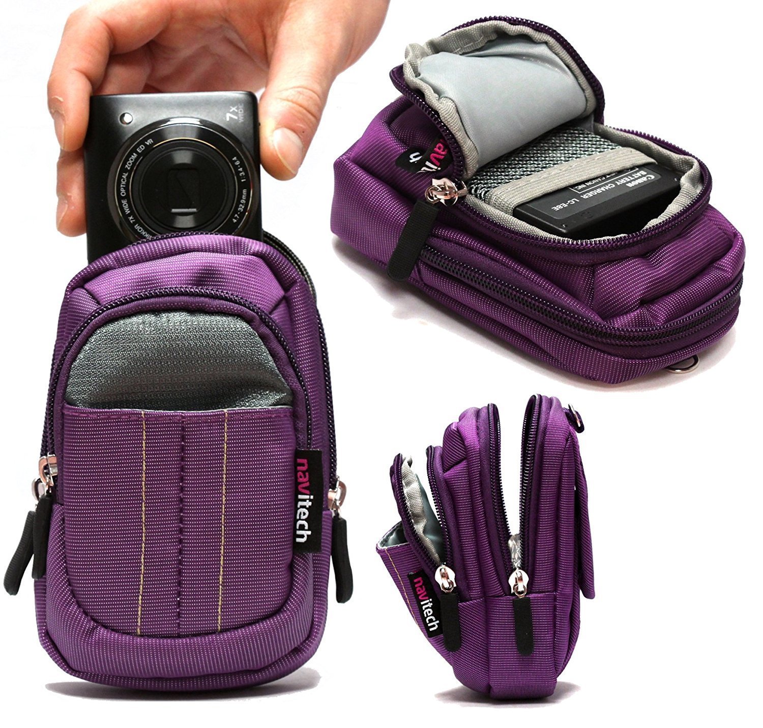 Navitech Purple Digital Camera Case Bag Cover Compatible With The Panasonic Lx7 Premium Kodak Pixpro Fz152