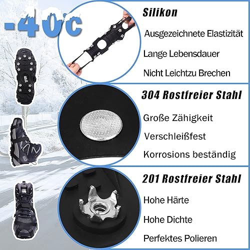 Miniatura 2 de Lechin Crampones - Tacos de hielo - Tacos de tracción antideslizantes para hielo de invierno - 11 picos de acero inoxidable