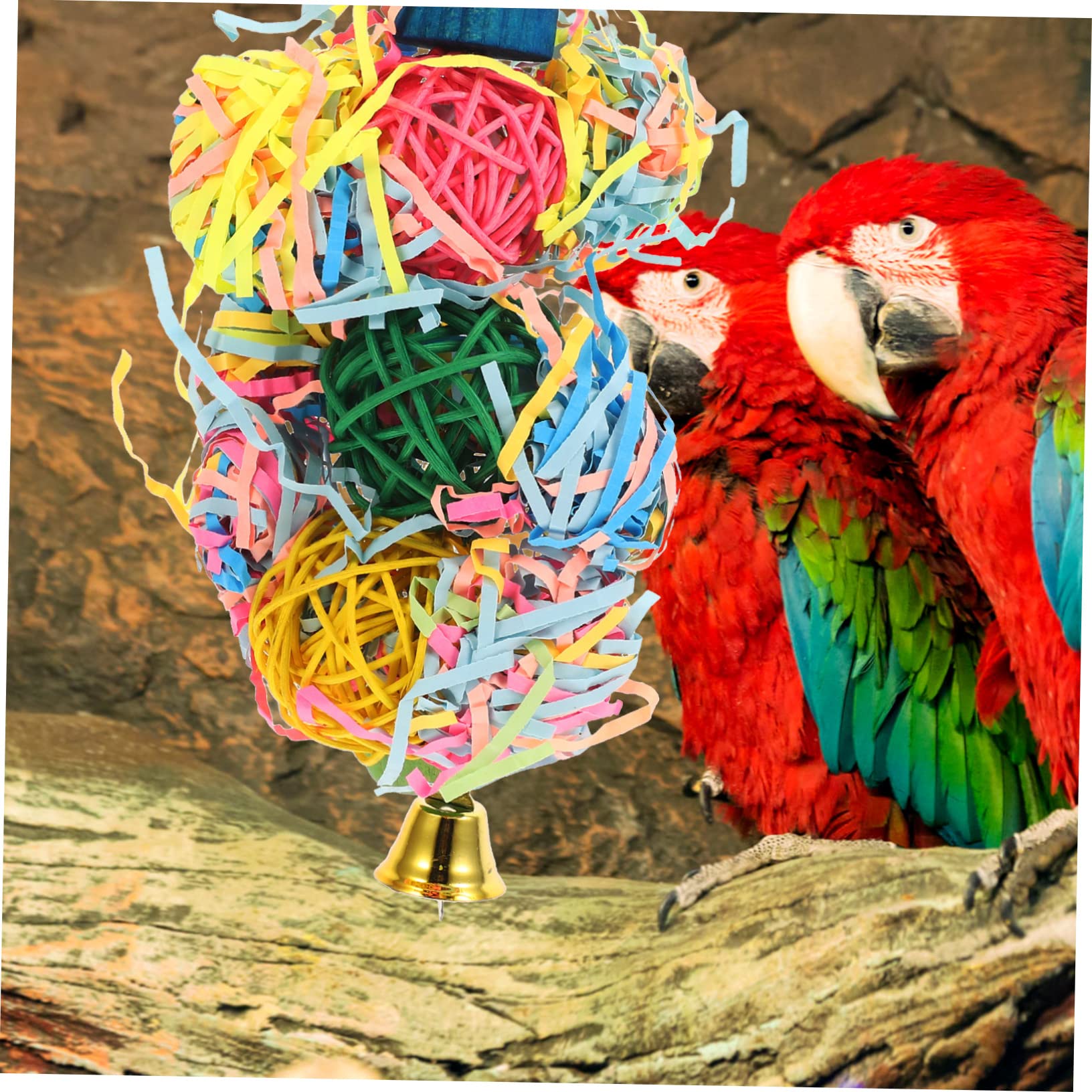 YARNOW 2 Set Giocattolo Da Masticare Per Pappagalli Trituratore Di Uccelli Giochi Per Bambini Giocattoli Di Legno Gabbia Per Pappagalli Pappagallo Gabbia Per Uccelli Plastica