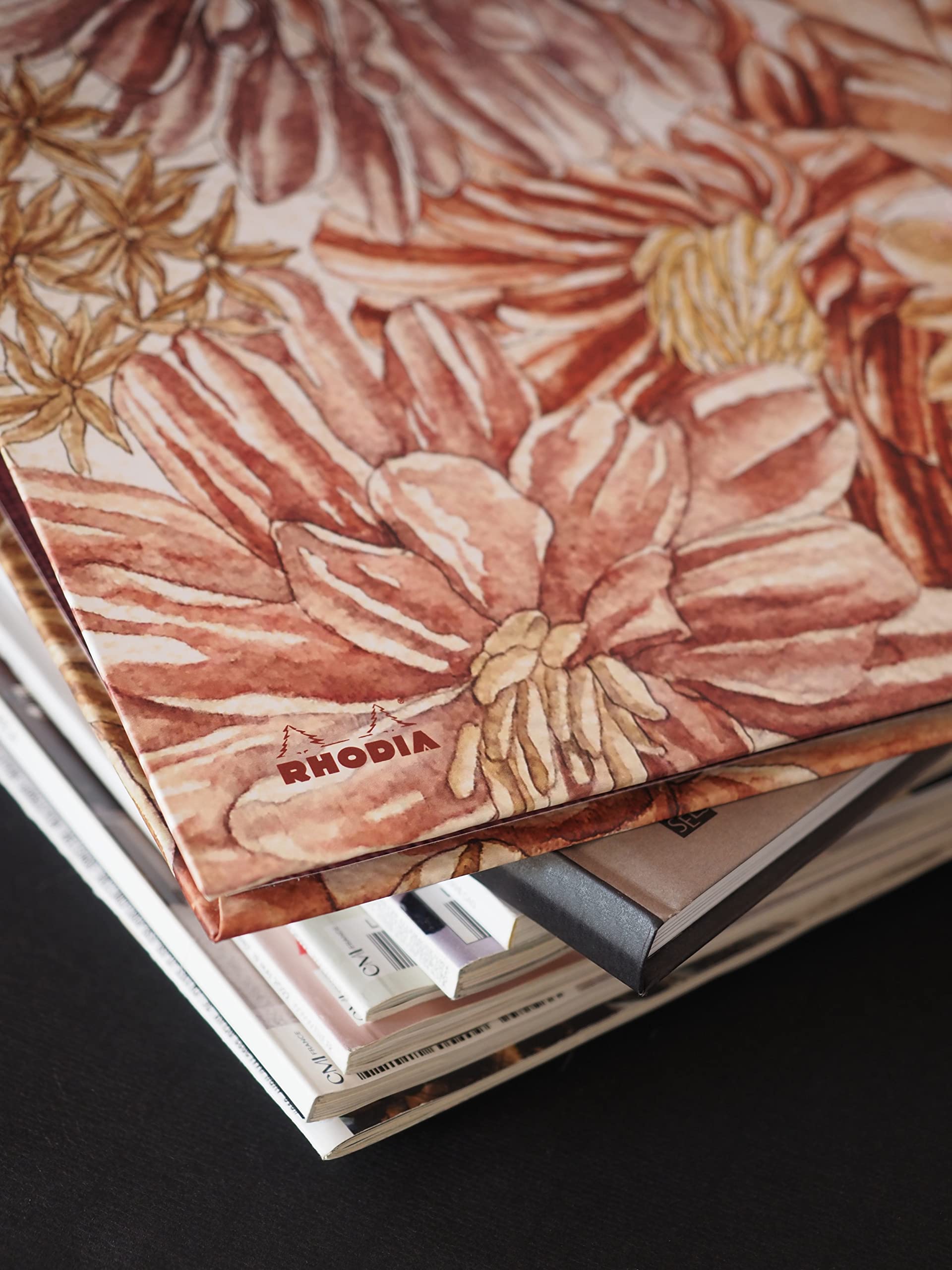 RHODIA 120025C, Lever arch file 21 x 29.7 cm, A4 21 x 29.7 cm, Floral bouquet, Matt lamination, Inside printed Amaranth - Image 4