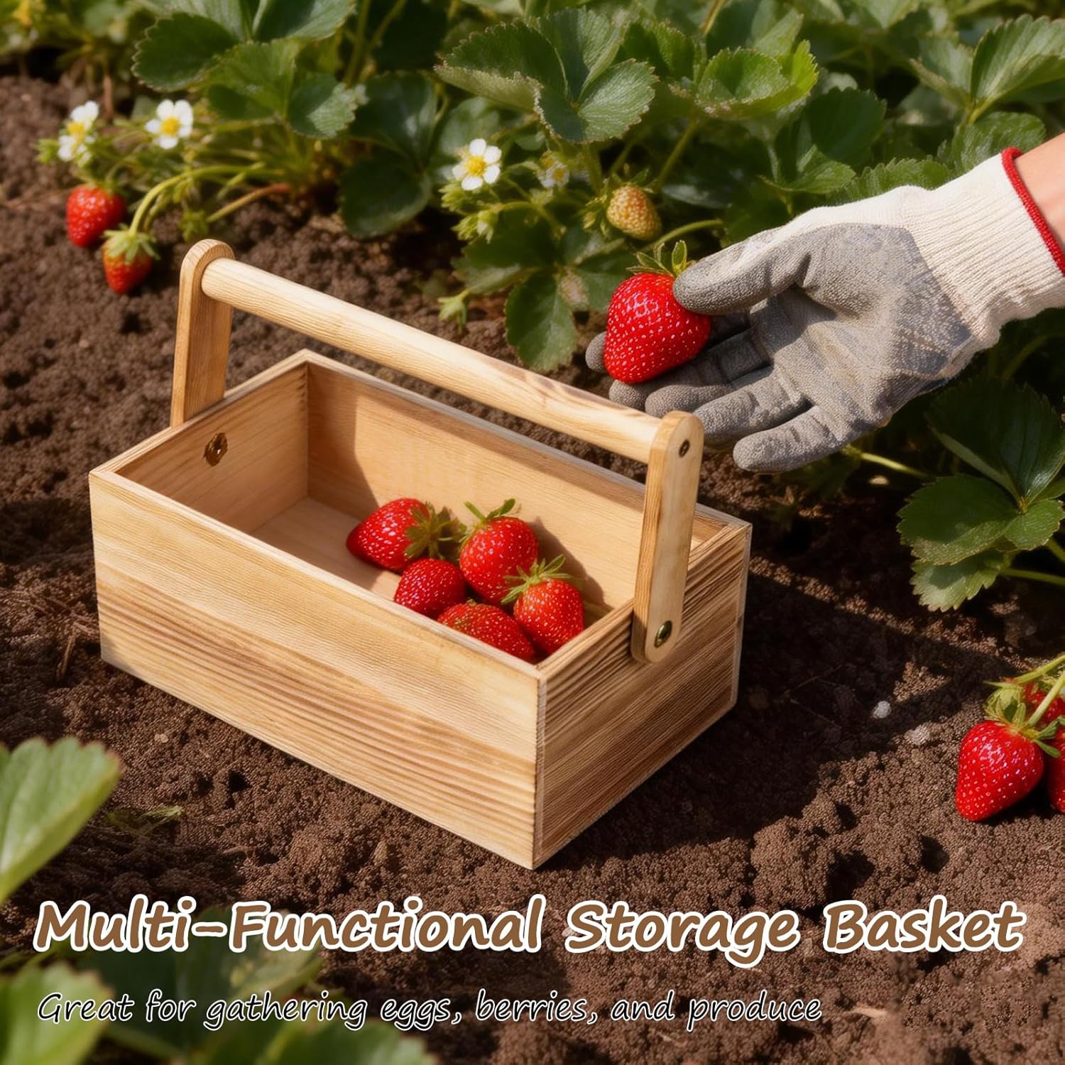 Tampon Holder for Bathroom Decor Acacia & Egg Basket,Wooden Egg Basket for Gathering Fresh Eggs