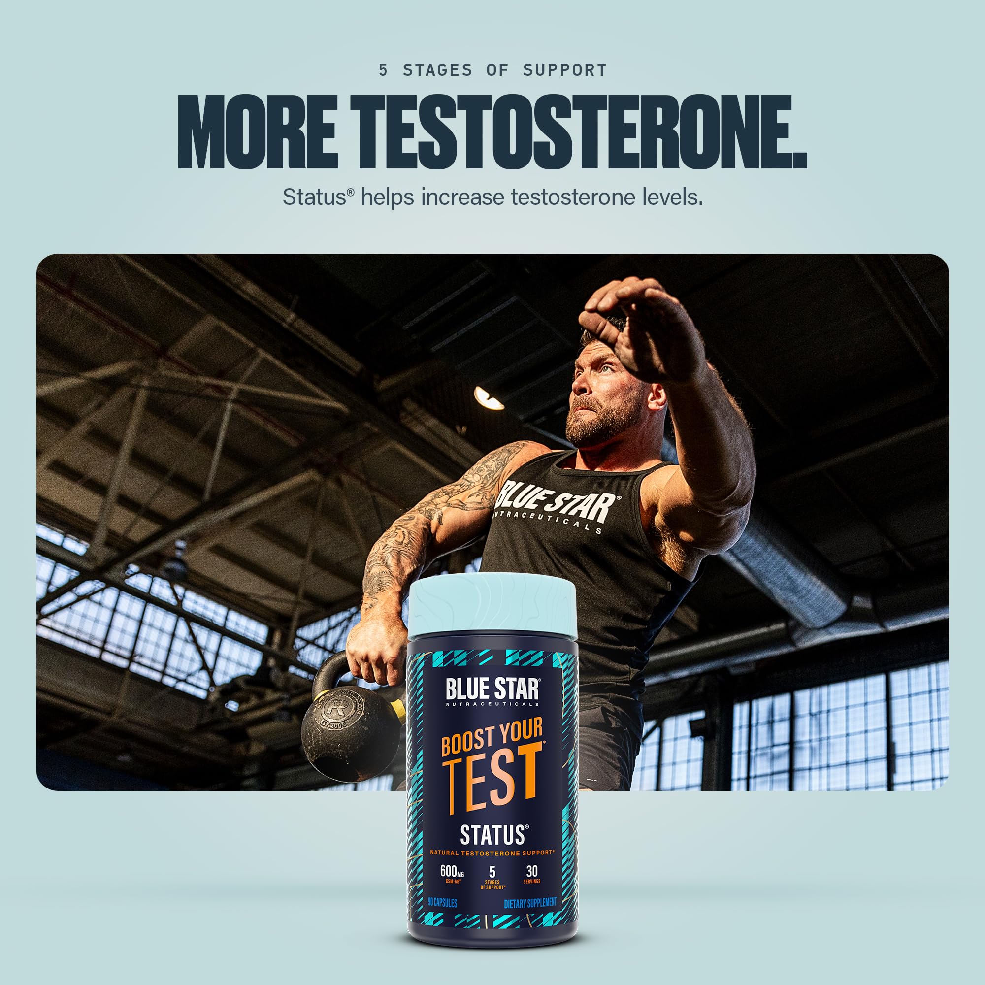 Blue Star Nutraceuticals Status Testosterone Support for Men, 30 Day Supply — Amazon image 3