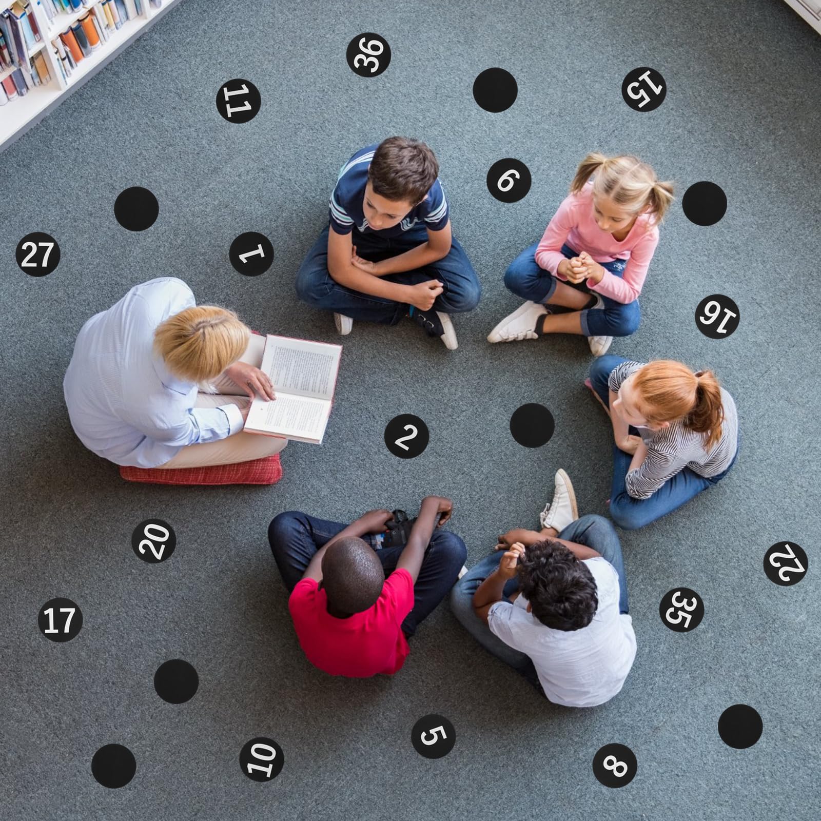 50x Teppichboden-Marker Schwarz Mit Zahlen 1–50 – Für Klassenzimmer, Vorschule & Zuhause