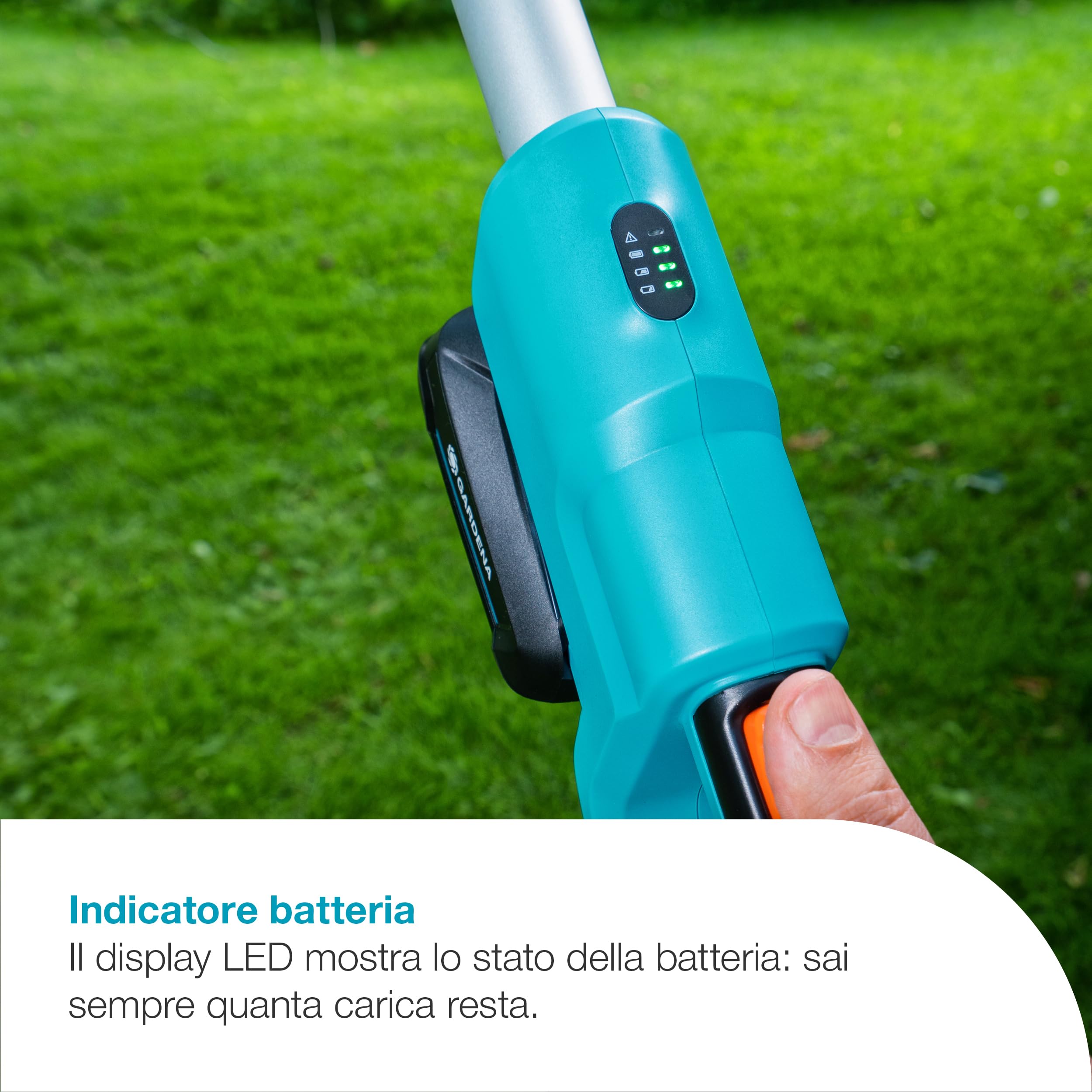 Gardena Tagliasiepi Telescopico A Batteria THS 42/18V P4A Solo: Telescopico, Fino a 4 m di distanza, Blocco di taglio, Testa inclinabile, Senza fili (14770-55) [Classe di efficienza energetica A]