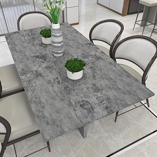 Miniatura 8 de Papel tapiz de hormigón azul extra ancho de gran tamaño para despegar y pegar, papel de pared de cemento industrial, vinilo gris grueso mate de 48 x