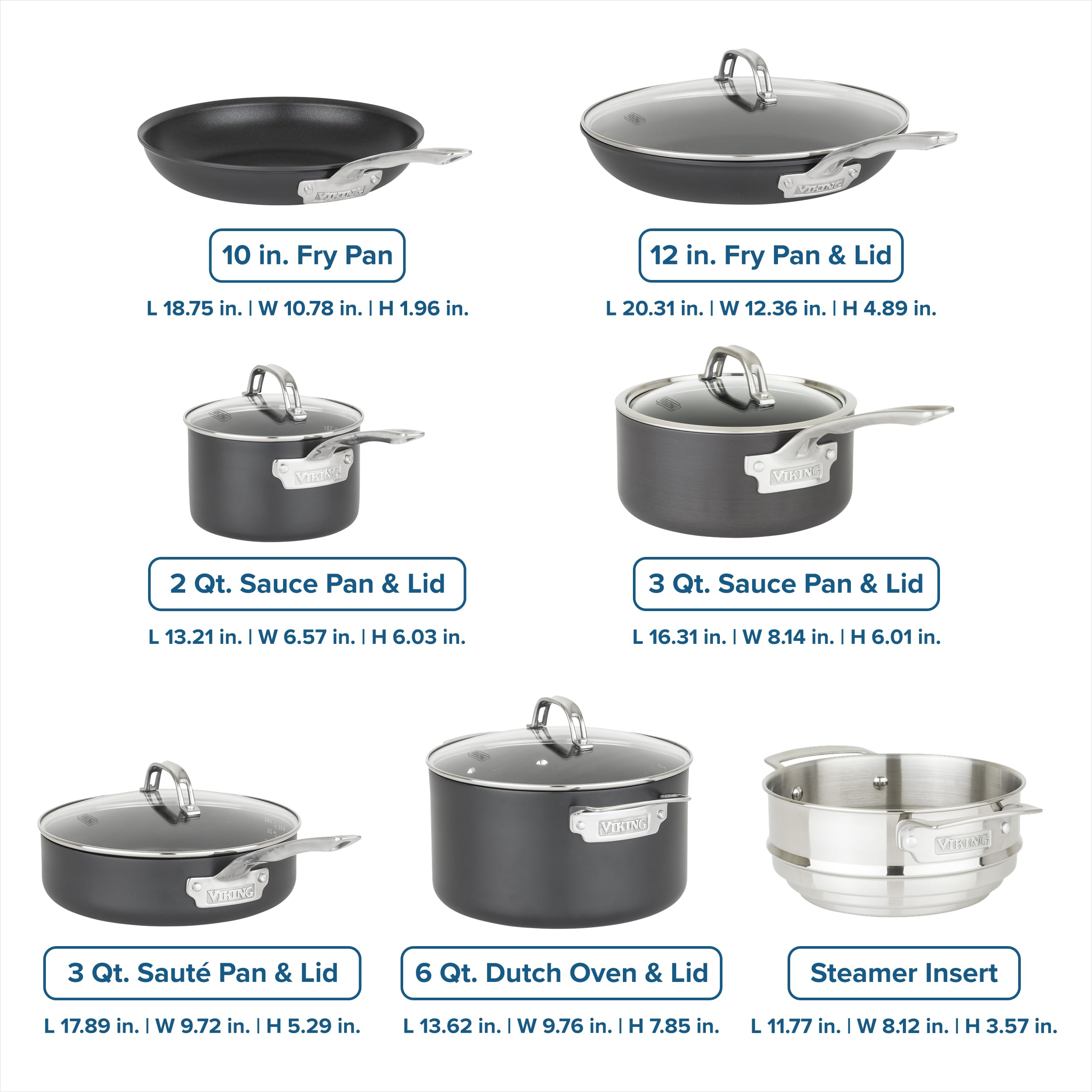 Amazon.com: Viking Cookware Set, 12 Piece Hard Anodized Ceramic