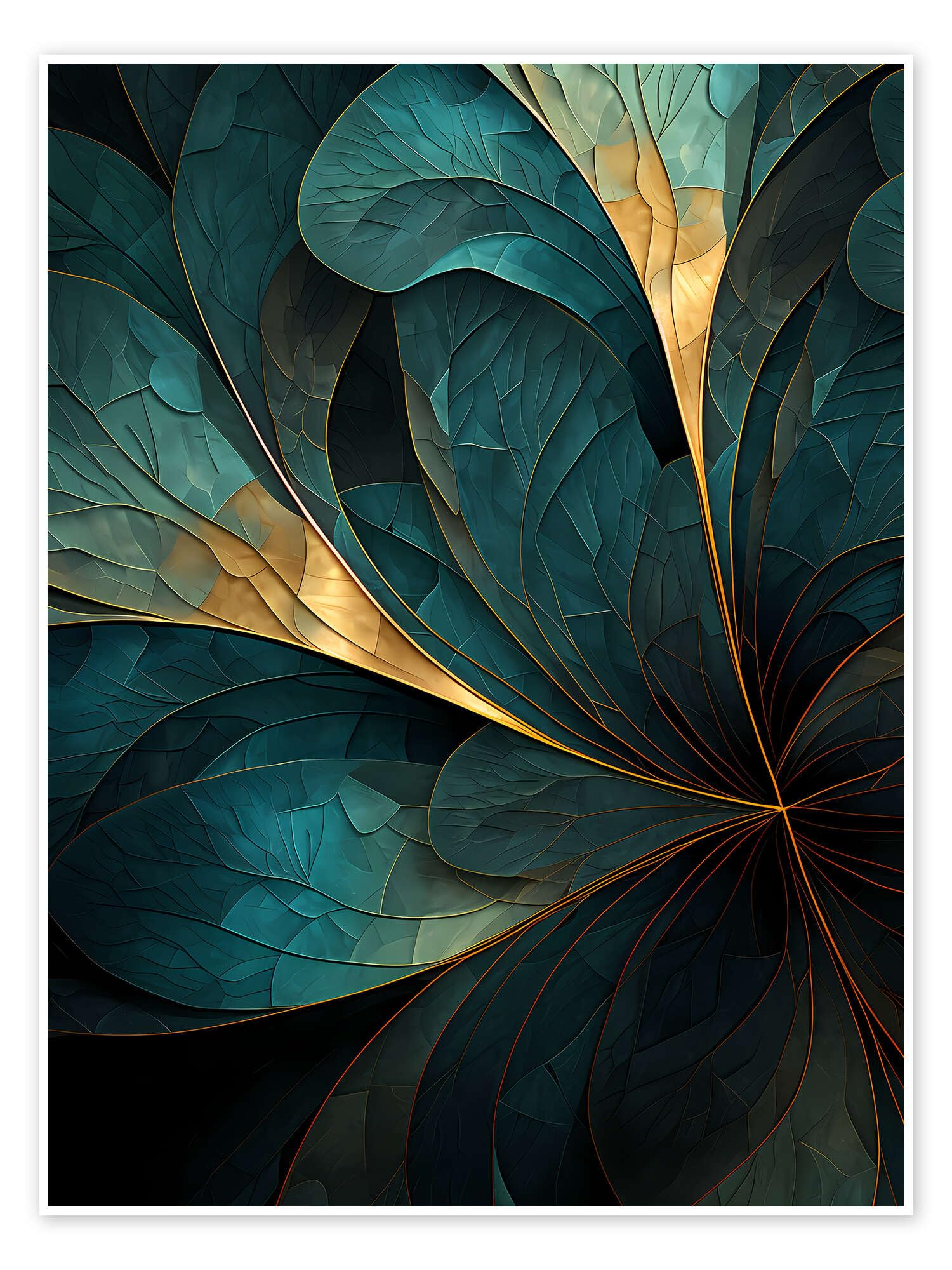 Lounge Vibes II Plakat | 100 x 130 cm Niphion Cyjanowy Obrazy Dekoracja ścienna