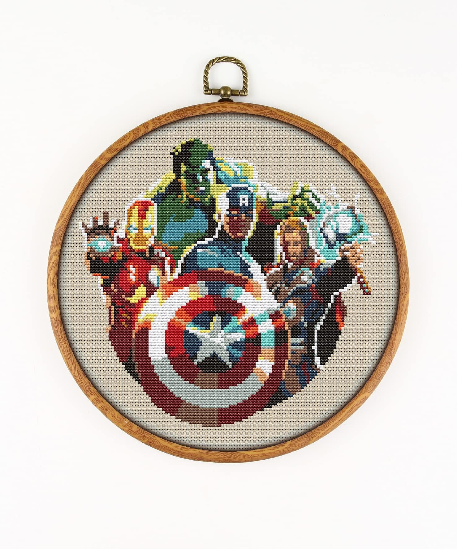 Awesome Pattern Studio The Avengers K062-0 Counted Cross Stitch KIT. Threads, Needles, 2 Fabrics, Threader, Clippers and 4 Printed Color Patterns. Embroidery Pattern Kit Cross Stitch KIT PRIME