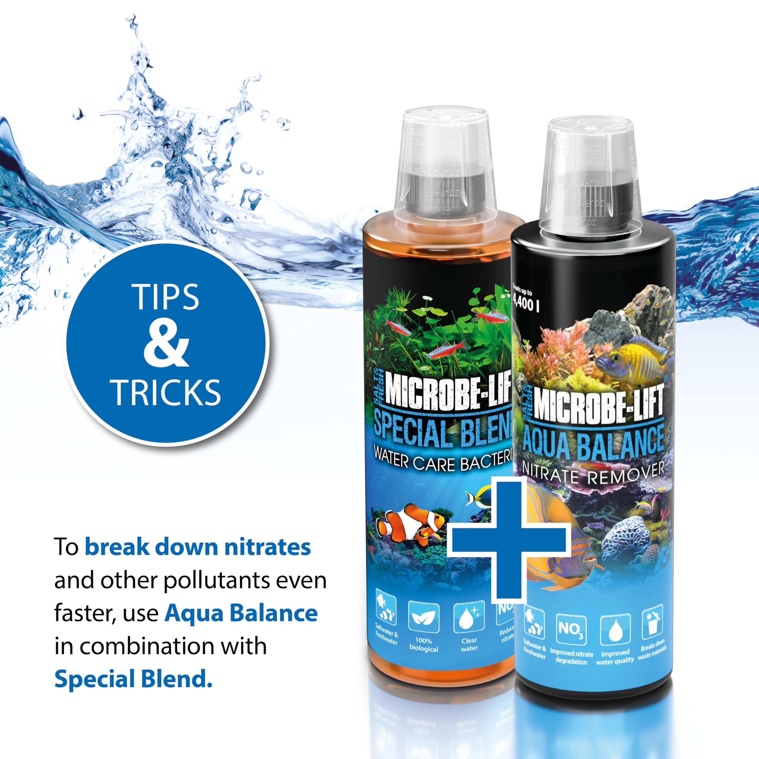 Eliminador de nitrato Acuario – ARKA Aqua Balance 5 L – solución biológica contra nitrato, Algas y turbidez – para acuarios Dulces y Marinos – Mejora el Agua y el ecosistema
