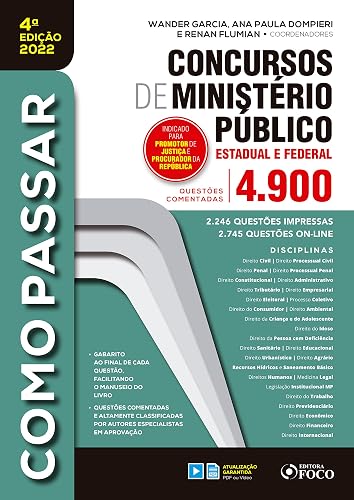 Concursos de ministério público estadual e federal: 4.900 questões comentadas (Como passar) (Portuguese Edition)