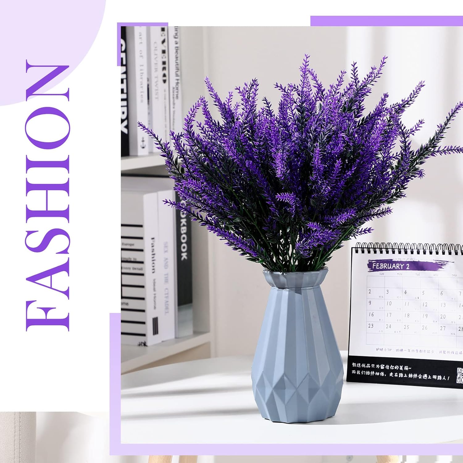 Yunsailing 40 Bundles Artificial Fall Flowers for Outdoors Plastic Lavender Fake Plants Summer UV Resistant Faux Lavender Flowers for Home Garden Wedding Thanksgiving Decor (Purple) - Image 4