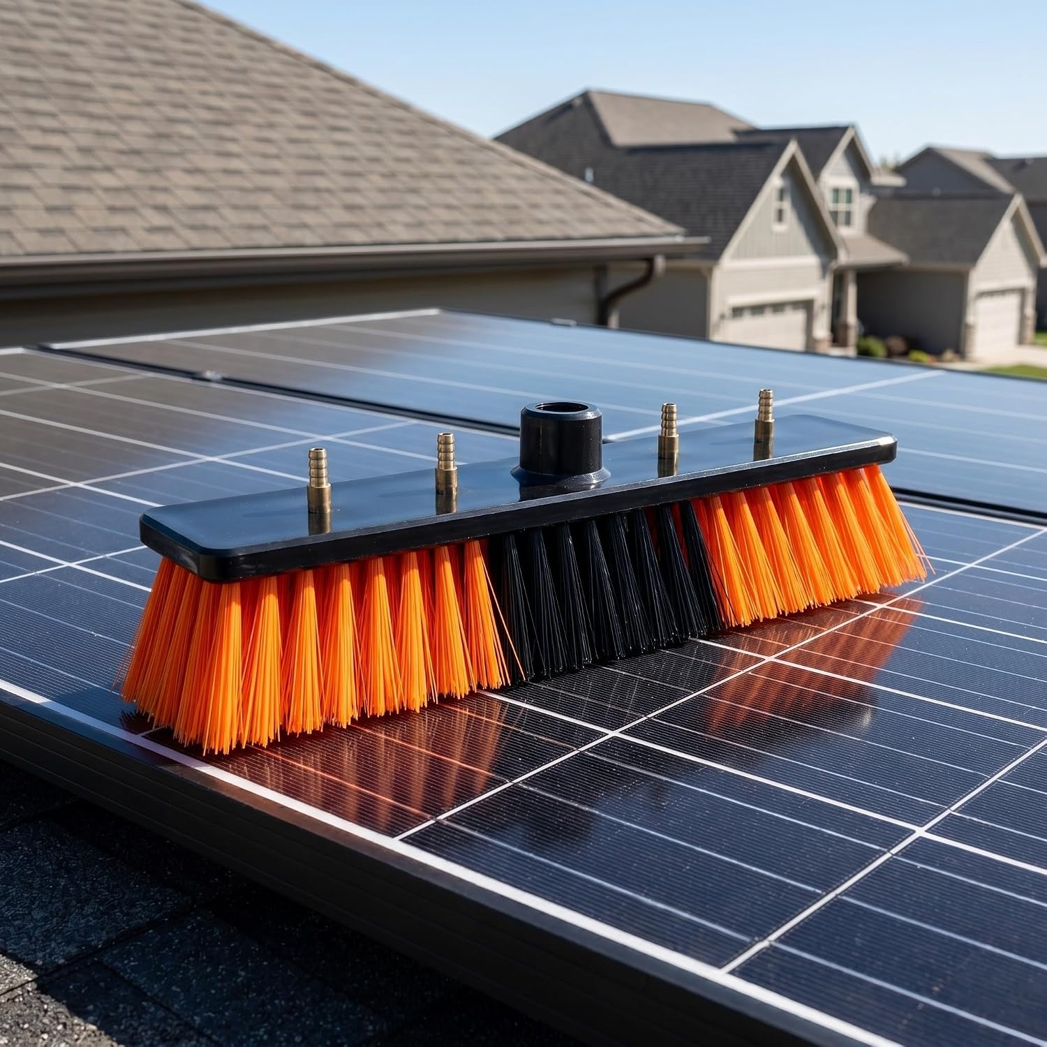 Operitacx Solar Panel Cleaning Brush Head: 35cm/14'' Photovoltaic Scrubber Refill - Window Washing Equipment for Cars RV Trucks Boats Facades of Houses Orange