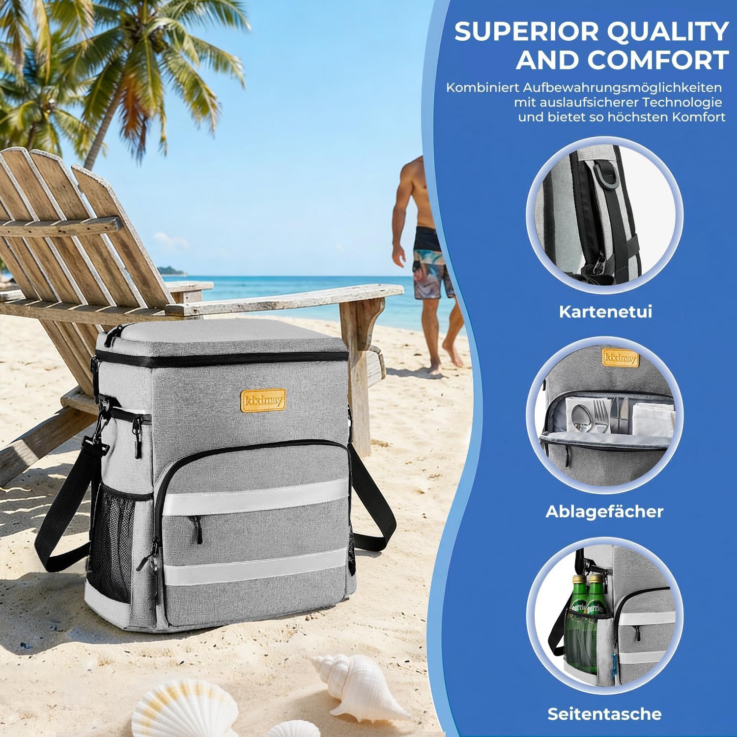 30L Kühltasche, Premium Isolierte Kühlbox – 24+ Stunden Kalt, Faltbar, Wasserdicht & Auslaufsicher – Ideal für Camping, Picknick, Strand, BBQ & Auto