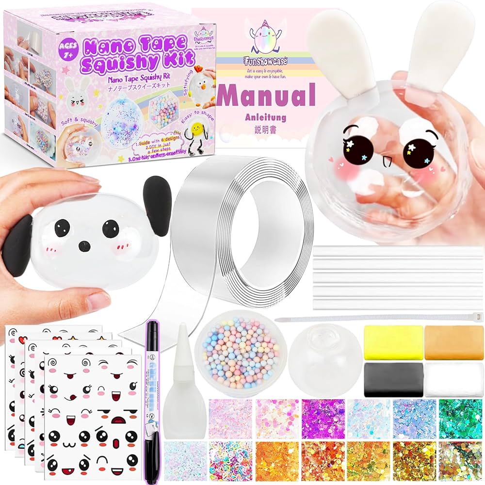 Amazon.com: FUNSHOWCASE Nano Tape Bubble Kit with Clay