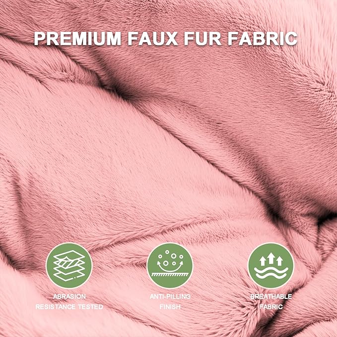 Sillón Plegable Redondo de Peluche Rosa para Sala y Dormitor miniatura 4