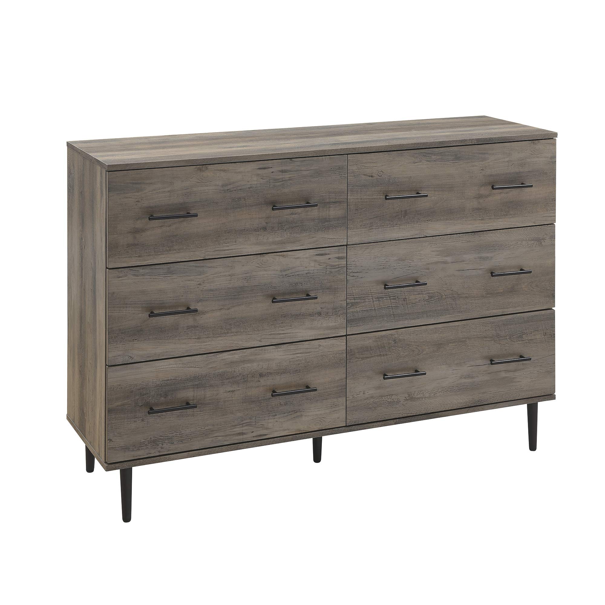Photo 1 of Walker Edison Mila Modern 6 Drawer Storage Buffet, 52 Inch, Grey Wash Grey Wash Buffet
