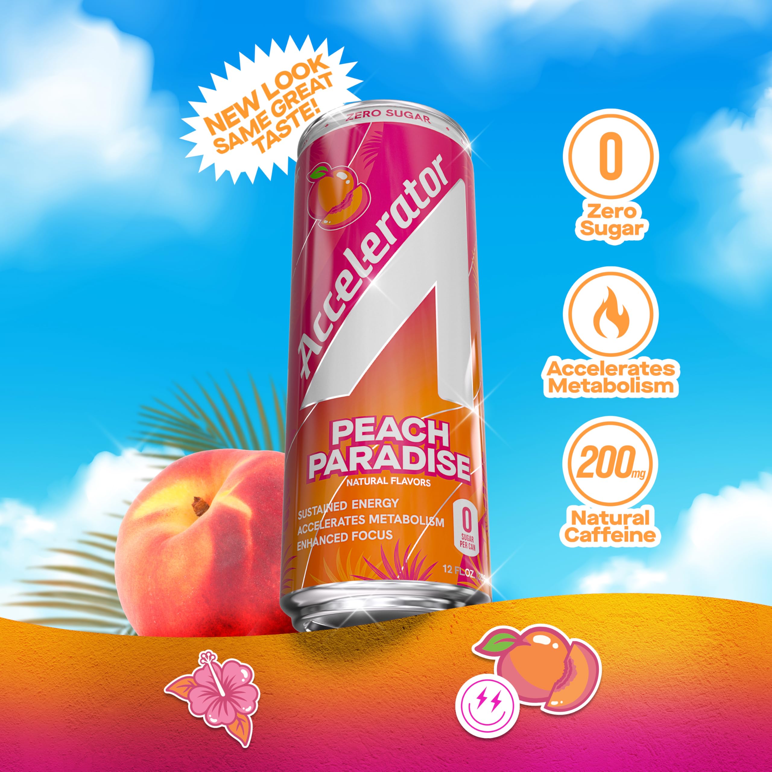 Amazon.com : Accelerator Active Energy Drink, Peach Paradise 12oz