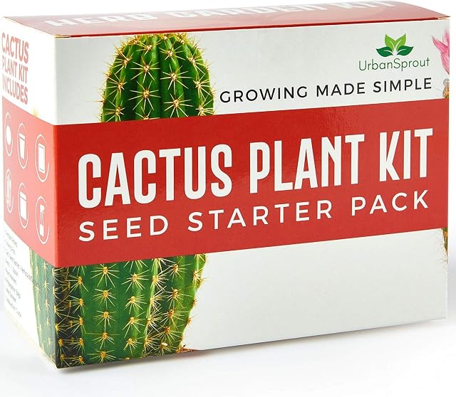 Cactus Kit - Grow Your Own Cacti Plants Indoors - Unusual Gardening Gift - Cactus Seeds, Pots, Soil - Perfect for Gifts - Easy to Use with Step by Step Guide - Cactus Kit