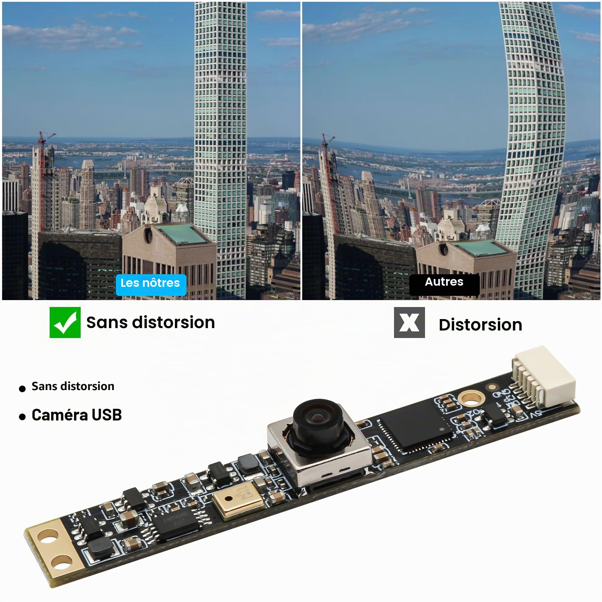 Caméra USB HD UVC 16 MP Lightburm, microphone, zoom numérique 2X, module vidéo Svpro