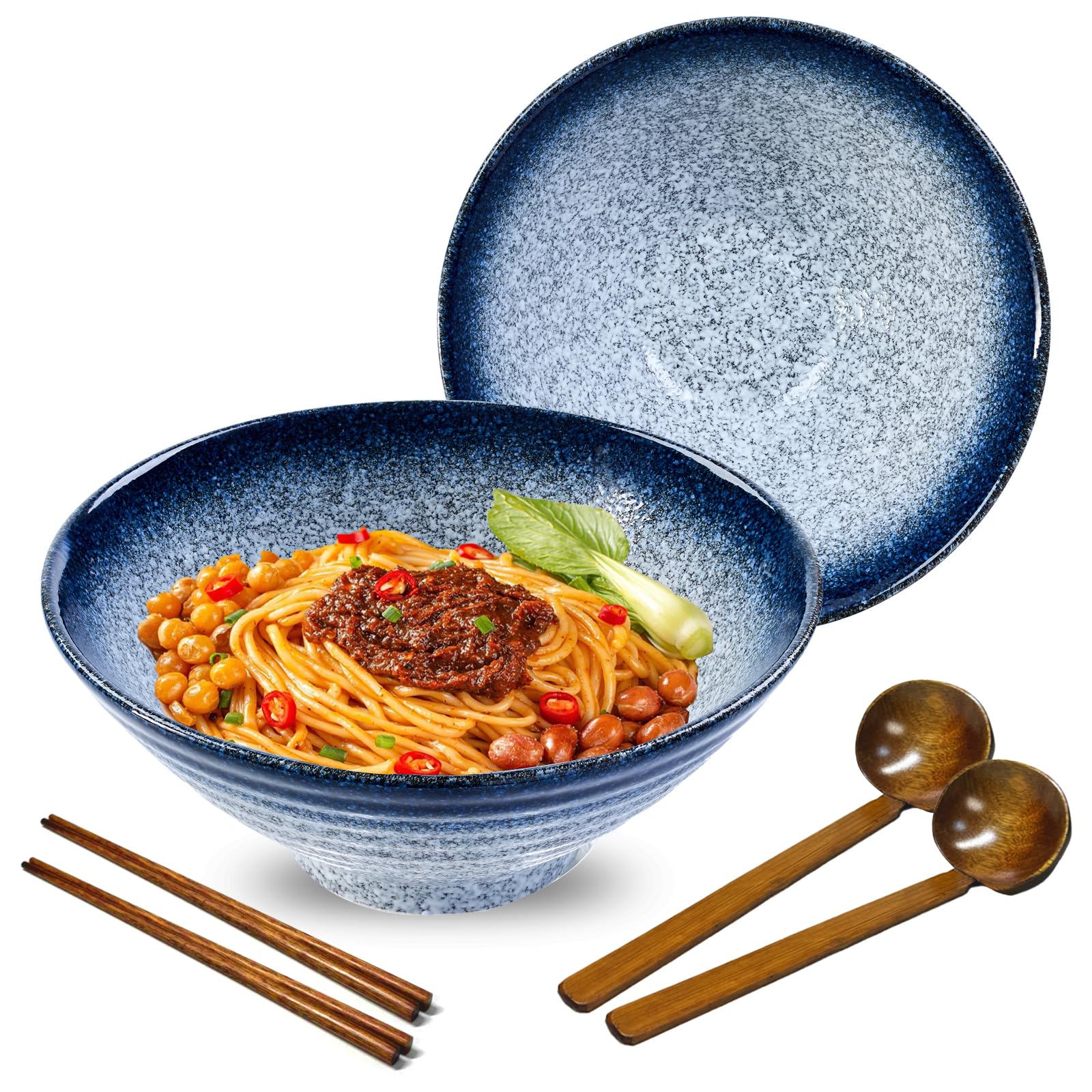 mehrido Ceramic Ramen Bowl Set