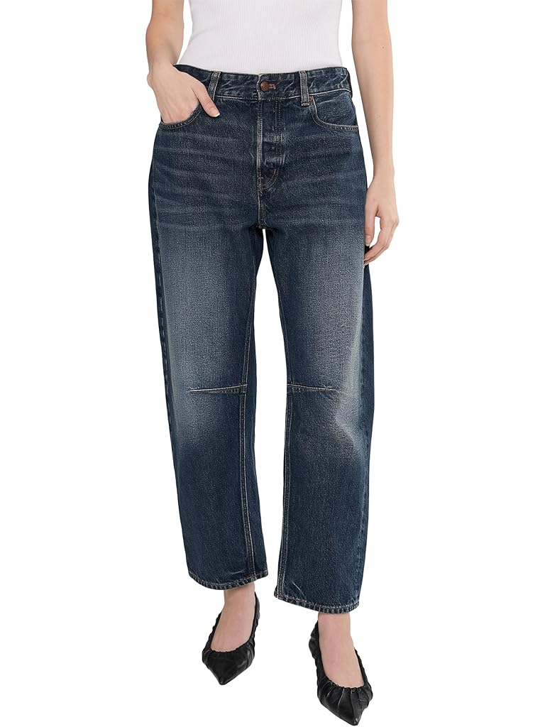 Blue Madewell Darted Barrel Leg Jeans in Danver Wash