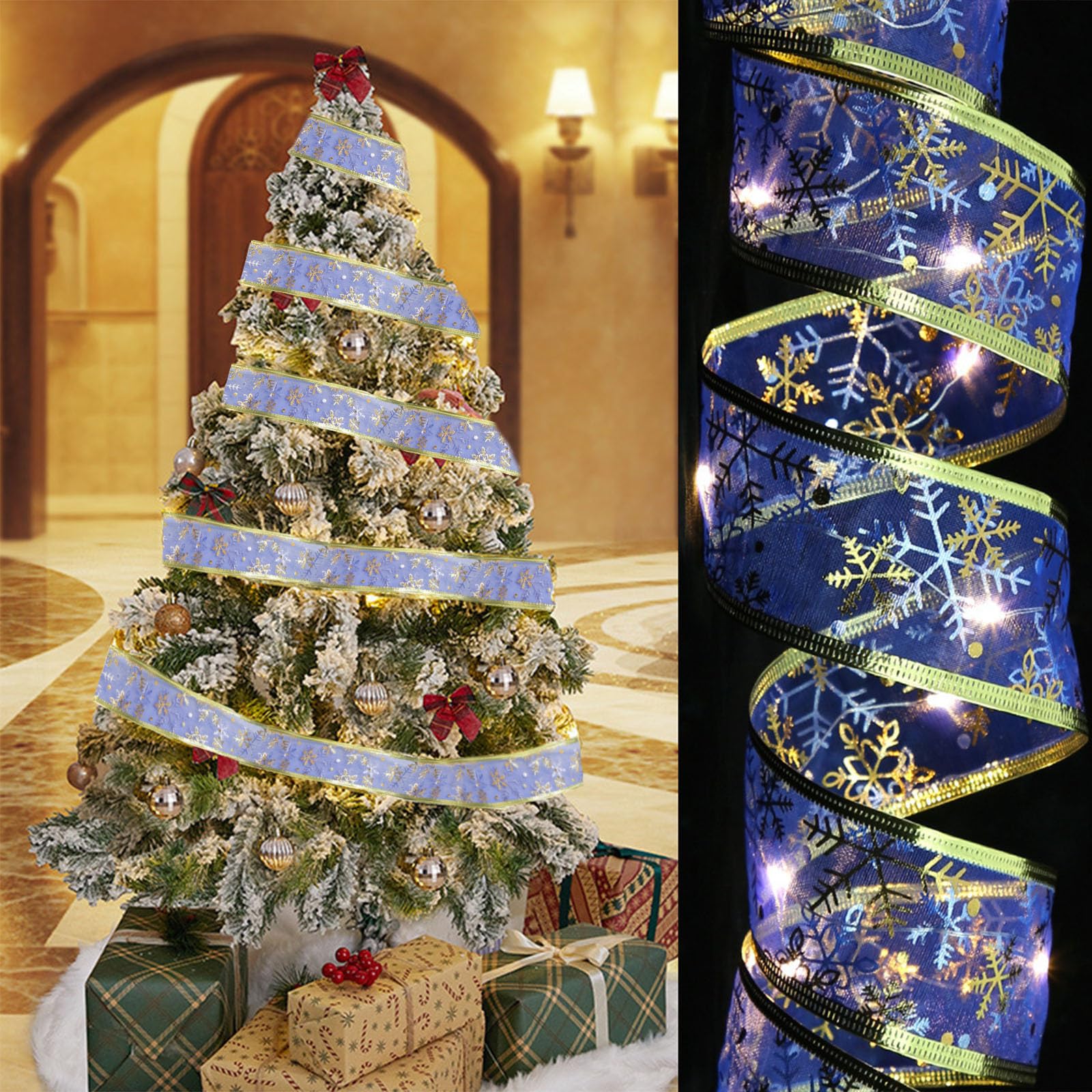 Christmas Decorations Christmas Ornaments Xmas Gifts LED Ribbon Christmas Lights LED Battery Powered Christmas String Lights For Christmas Tree Decoration Indoor Outdoor Hanging Decoration