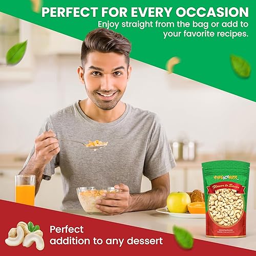 Vista 14 de Anacardos tostados secos sin sal 4 libras – Anacardos tostados secos Kosher de calidad premium – Sin aceite, aperitivo de sabor rico natural