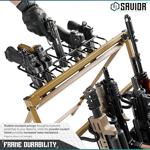 Miniatura 10 de Savior Equipment Accesorio táctico de 8 pistolas para soporte de rifle corto marco de acero resistente se adapta a la mayoría de pistolas y