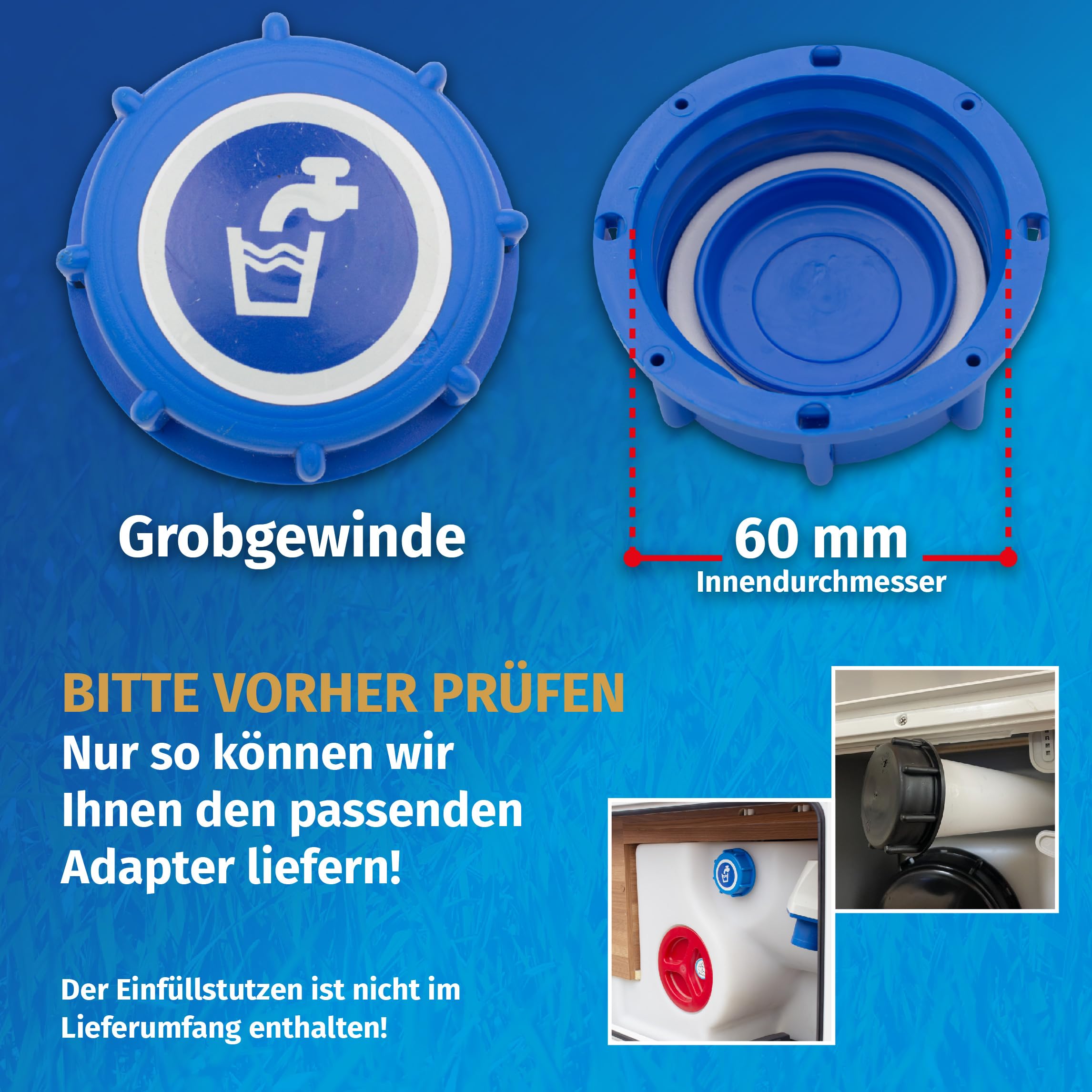 MaJoCompTec WATERTWIN Adaptateur De Remplissage Réservoir Eau Camping-Car Caravane - Compatible Gardena - Kit FLEX
