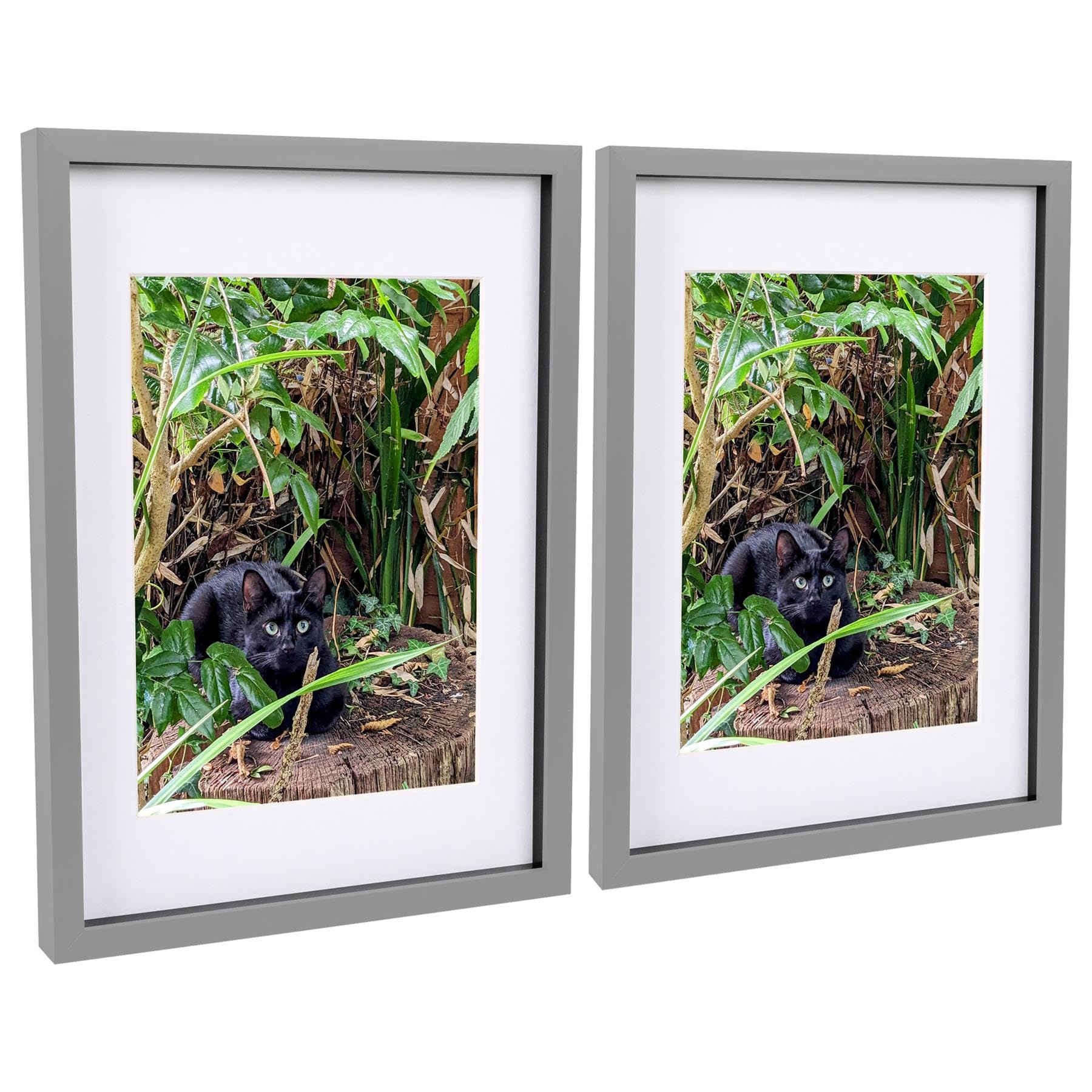 Nicola Spring Grey 3D Shadow Box Frame - A3 Frames (30 X 42Cm) - White A4 Mount (20 X 30Cm) - Pack Of 2-3D 3D Photo Picture Box Portrait Display Case Wedding Crafts Frame