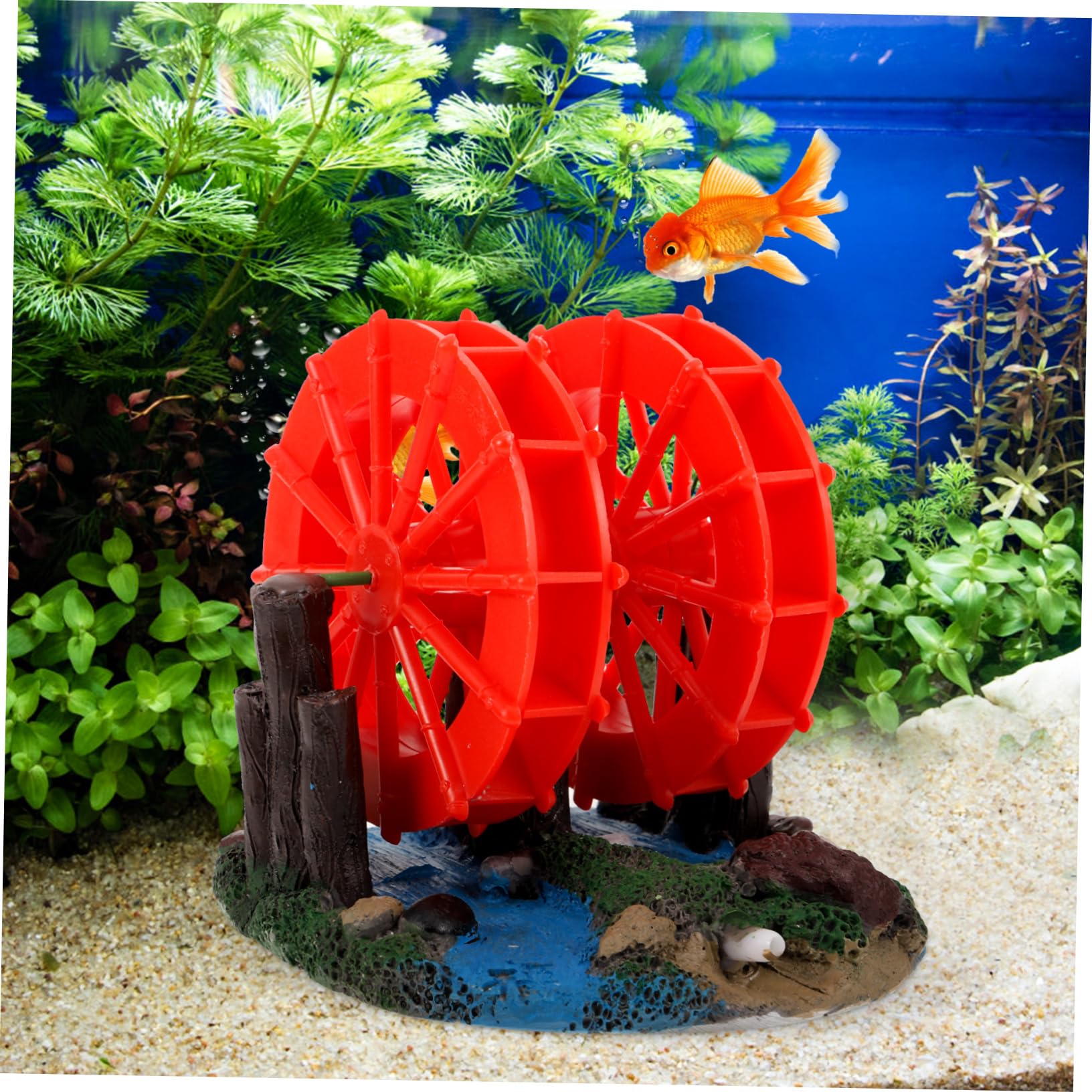 ULTECHNOVO 4 Pièces Ornement D'équipement De Moulin à Vent Accessoires D'aquarium Décoratif Roue à Eau pour Aquarium Décor D'aménagement Paysager D'aquarium Résine