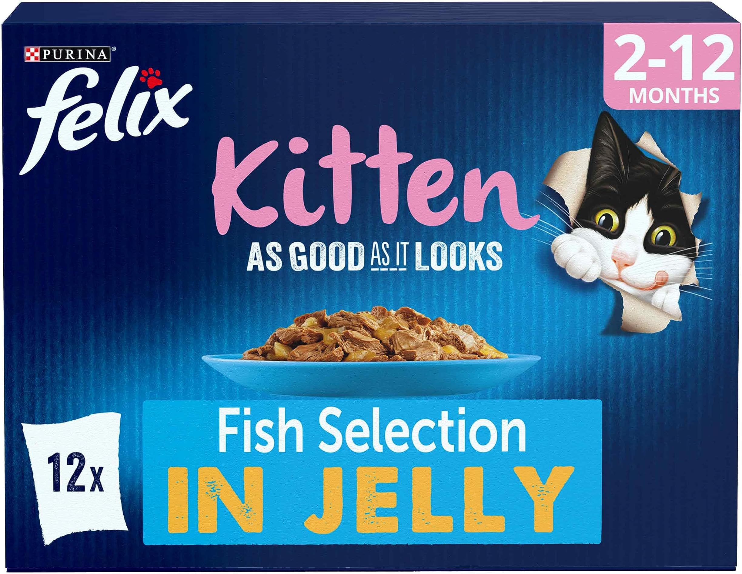 Felix As Good As It Looks Kitten Wet Cat Food Fish Selection in Jelly 4