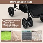 INFANS Poussette double, Pousset pliable bébé Tandem avec repose-pieds justifiables, 5-Point Harnais, panier de rangement, jumelles compactes convertibles pour nourrissons et tout-petits (noir)
