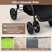 Vista 8 de INFANS Cochecito doble, cochecito plegable en tándem para bebé con respaldo ajustable, reposapiés de dosel, arnés de 5 puntos, canasta