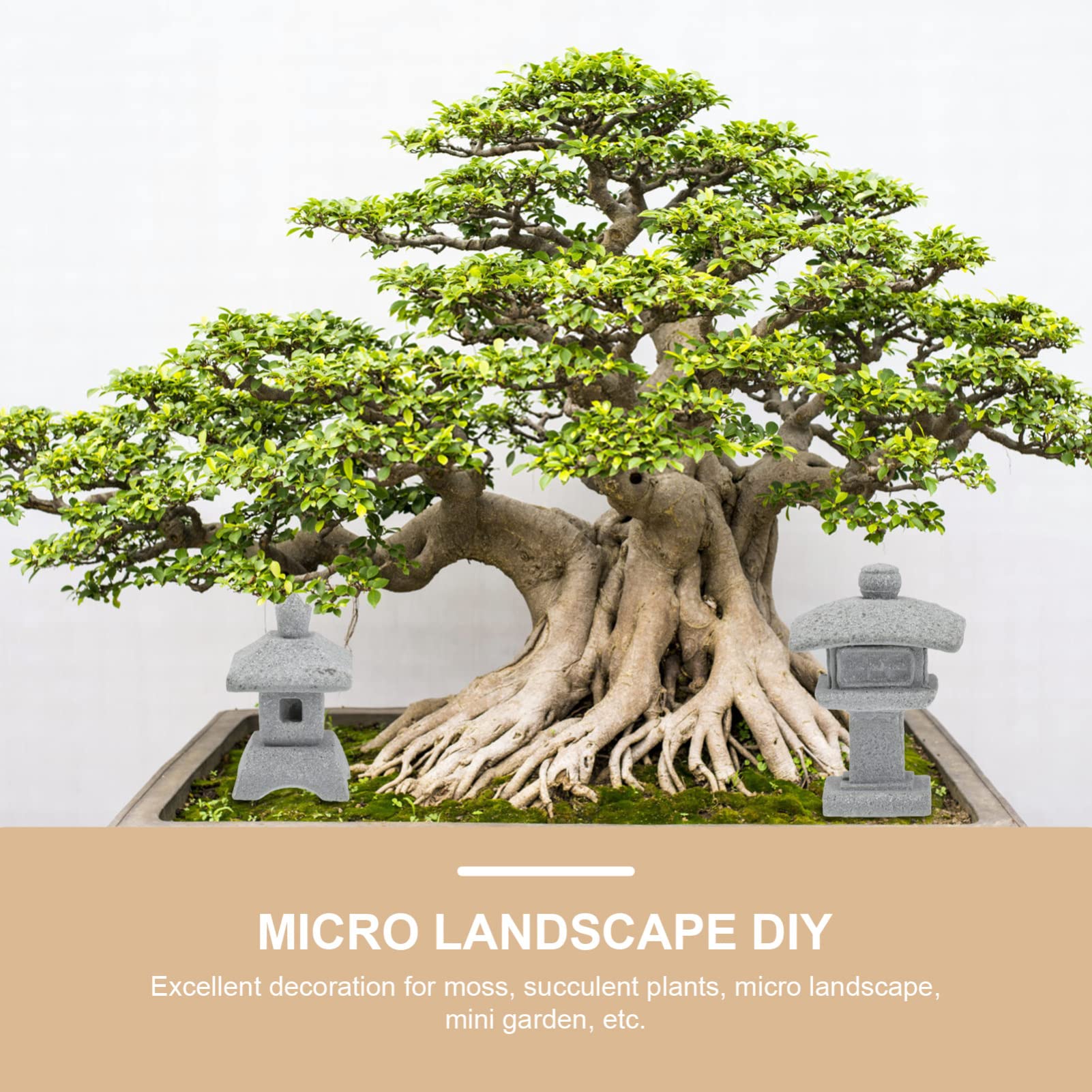 Happyyami 9 Pz Ornamenti di Paesaggio di Simulazione Ornamenti da Giardino Figurine Artigianali Arredamento da Giardino Giapponese Piccolo Ornamento Pagoda in Ceramica Scrivania Arenaria