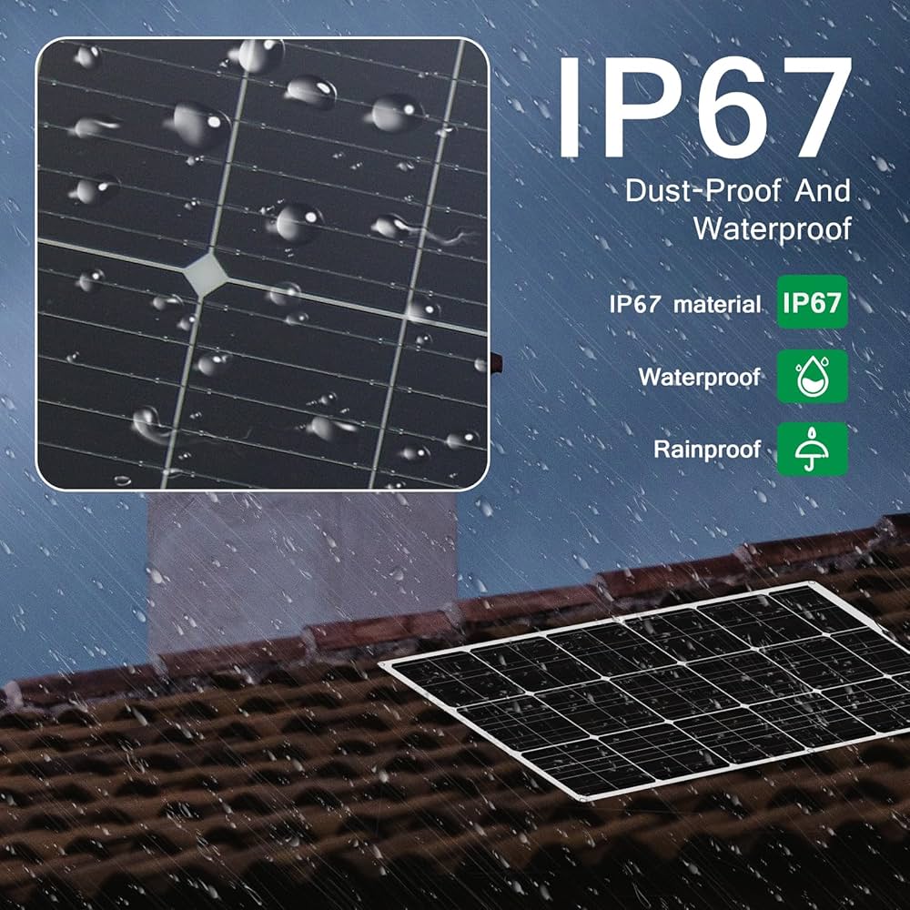 Amazon | ソーラーパネル 100W 12V 単結晶 フレキシブル 太陽光