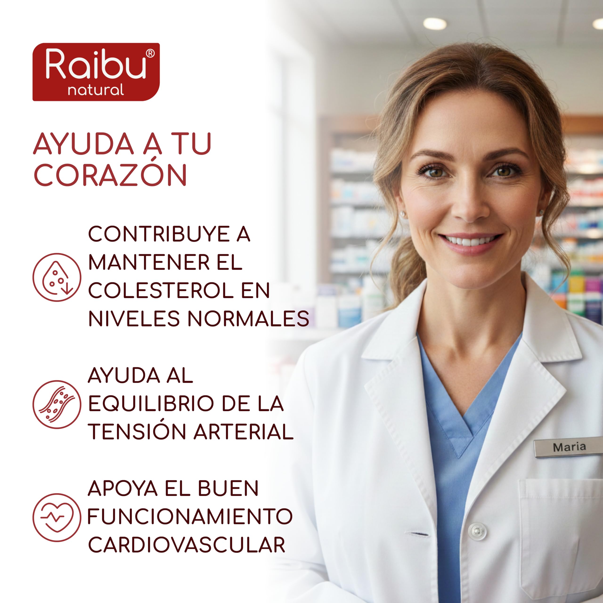 Levadura de arroz rojo con 50 mg de coenzima Q10 & 2,96 mg de monacolina K por cápsula - Apoyo al colesterol y a la función normal del corazón - Testado para citrinina - 120 cápsulas veganas