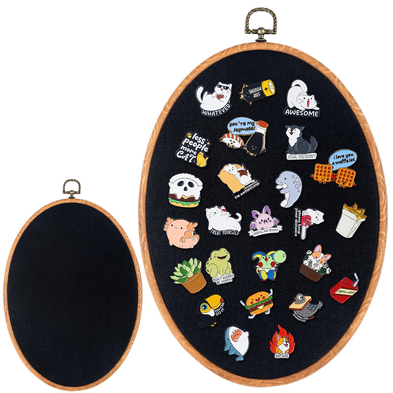 Yalikop 1 Set Pin Display Board Fabric Wall Hanging,Black,11.4" X 8.6"