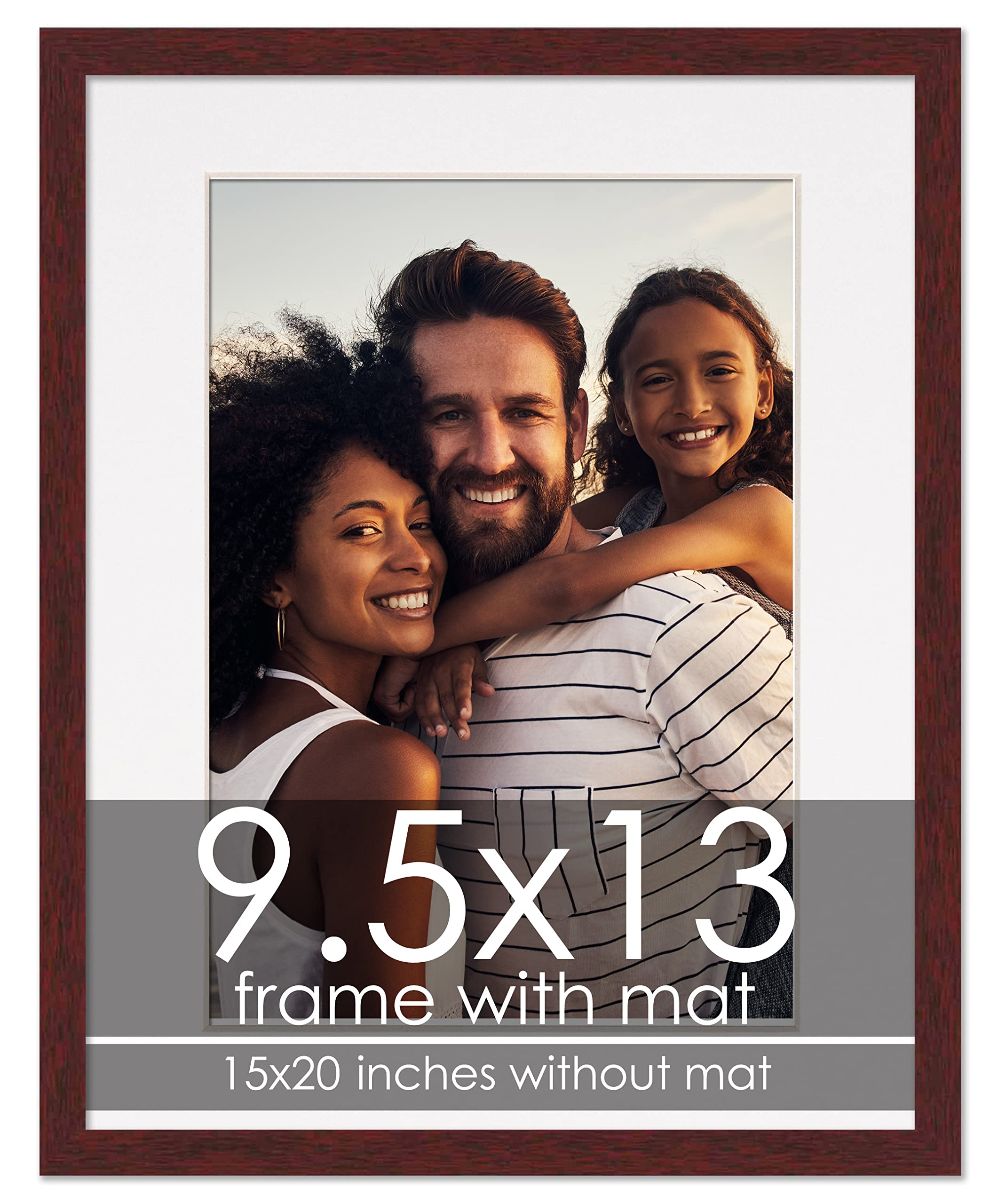 Amazon.com - 9.5x13 Frame with Mat - Brown 15x20 Frame Wood Made